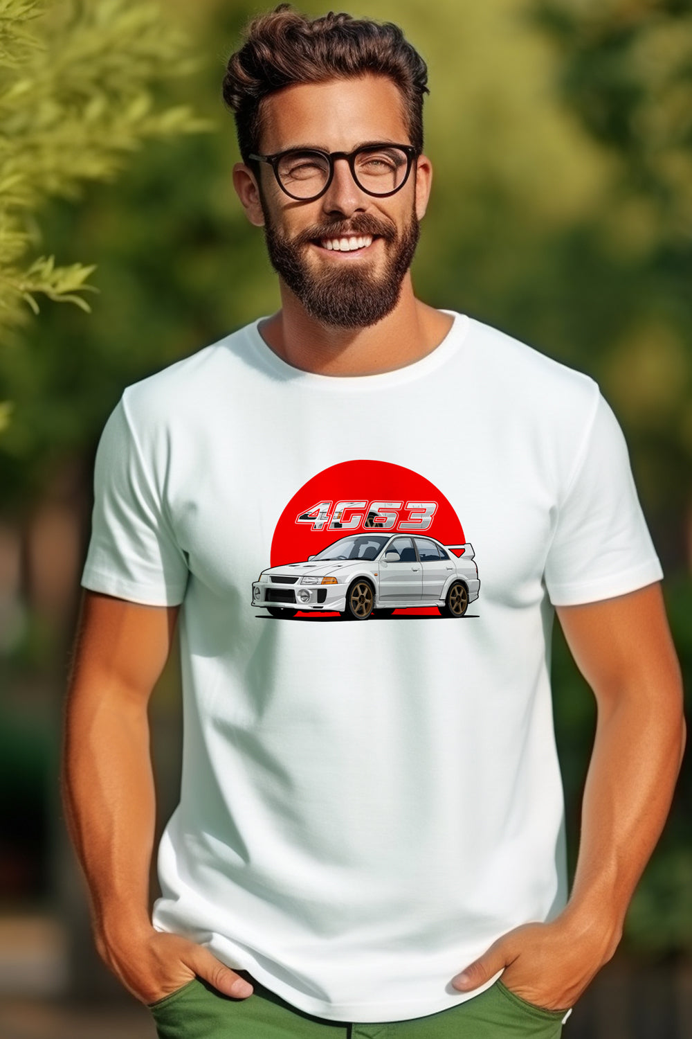Mitsubishi Evolution-5 | CARBON-COPY | Premium Smart-Fit | Unisex T-Shirt | White T Shirt