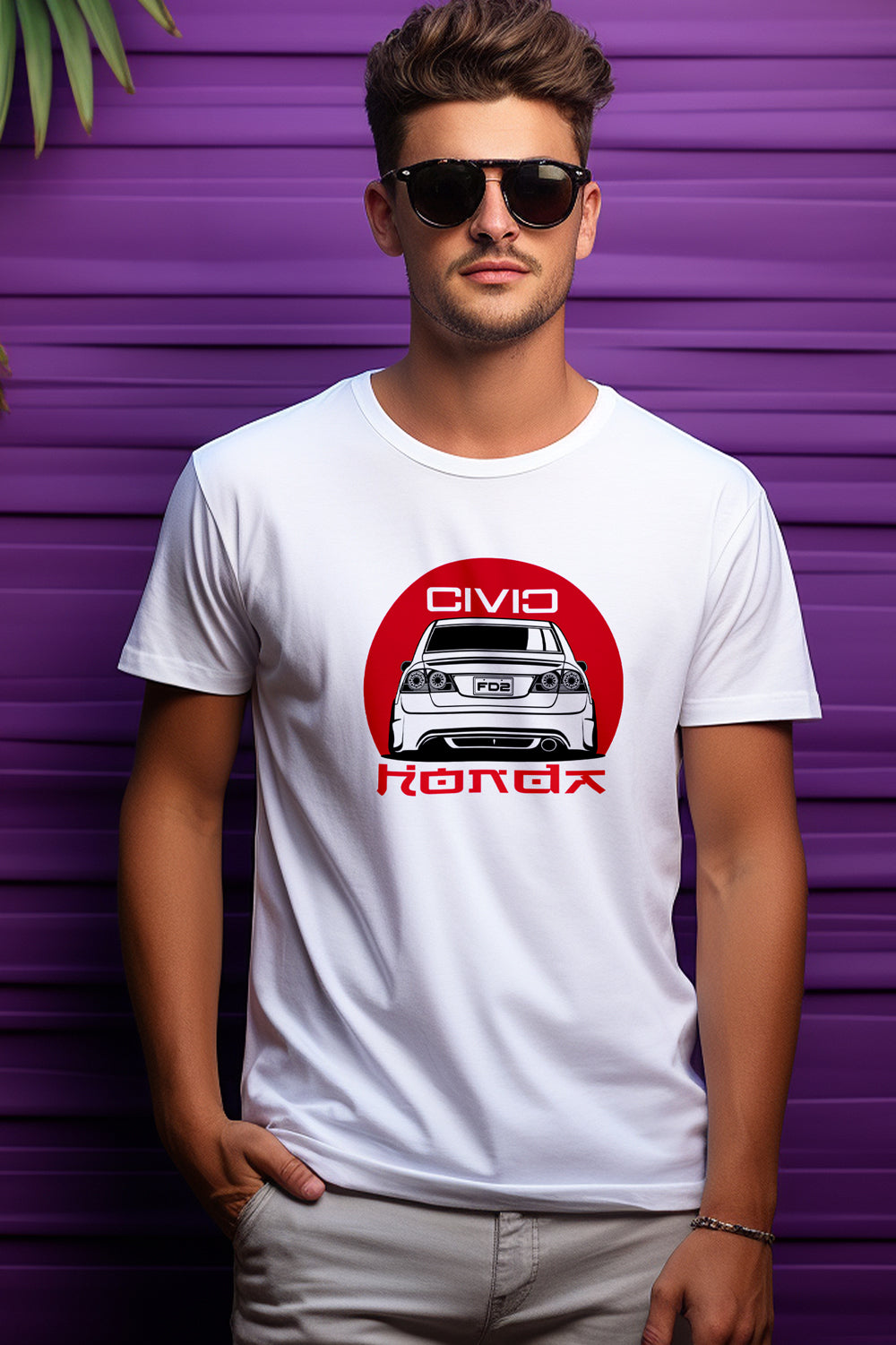 Honda Civic FD 2 | CARBON-COPY | Premium Smart-Fit | Unisex T-Shirt | White T Shirt