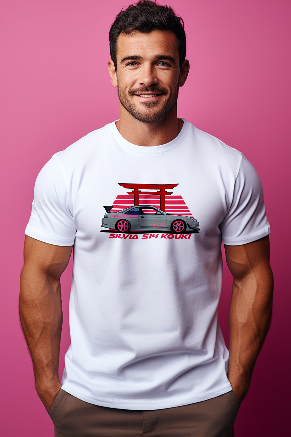 Nissan Sylvia S-14 Kuoki | CARBON-COPY | Premium Smart-Fit | Unisex T-Shirt | White T Shirt