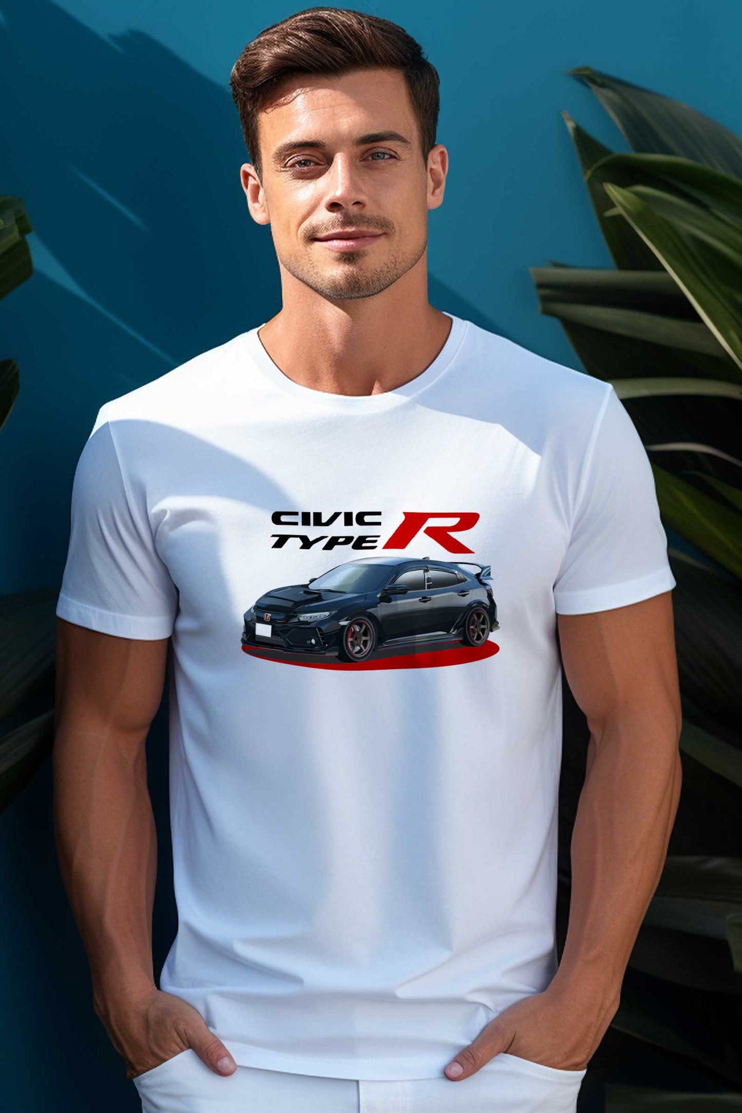 Honda Civic Type R | CARBON-COPY | Premium Smart-Fit | Unisex T-Shirt| White T-Shirt