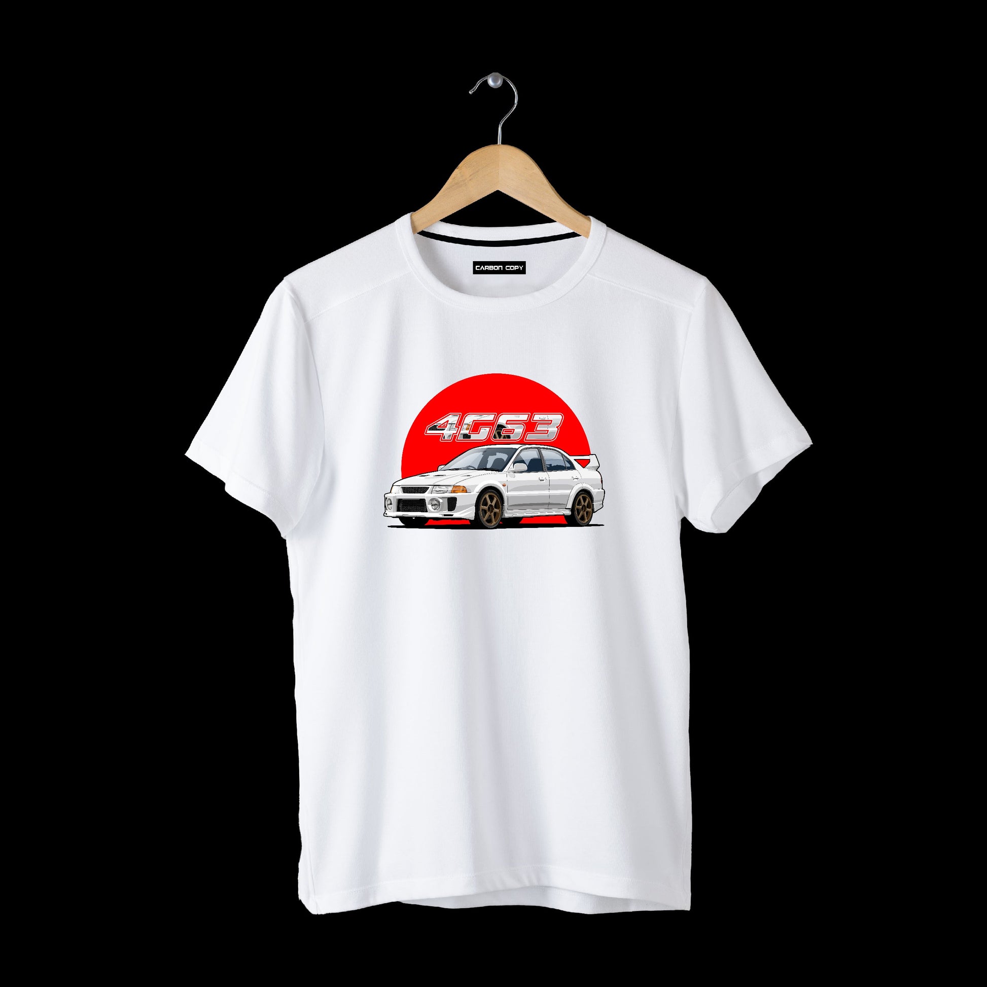 Mitsubishi Evolution-5 | CARBON-COPY | Premium Smart-Fit | Unisex T-Shirt | White T Shirt