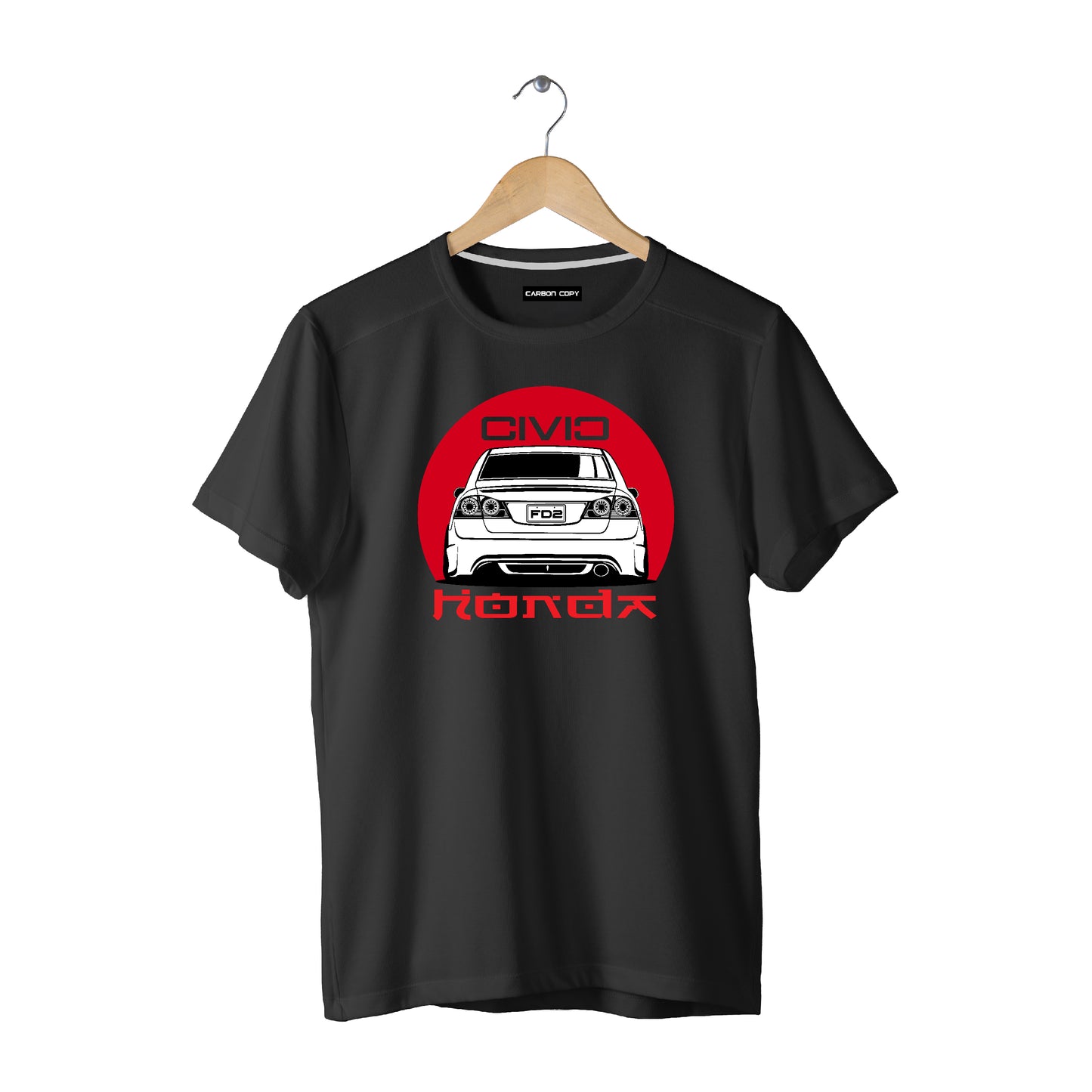 Honda Civic FD 2 | CARBON-COPY | Premium Smart-Fit | Unisex T-Shirt | Black T Shirt