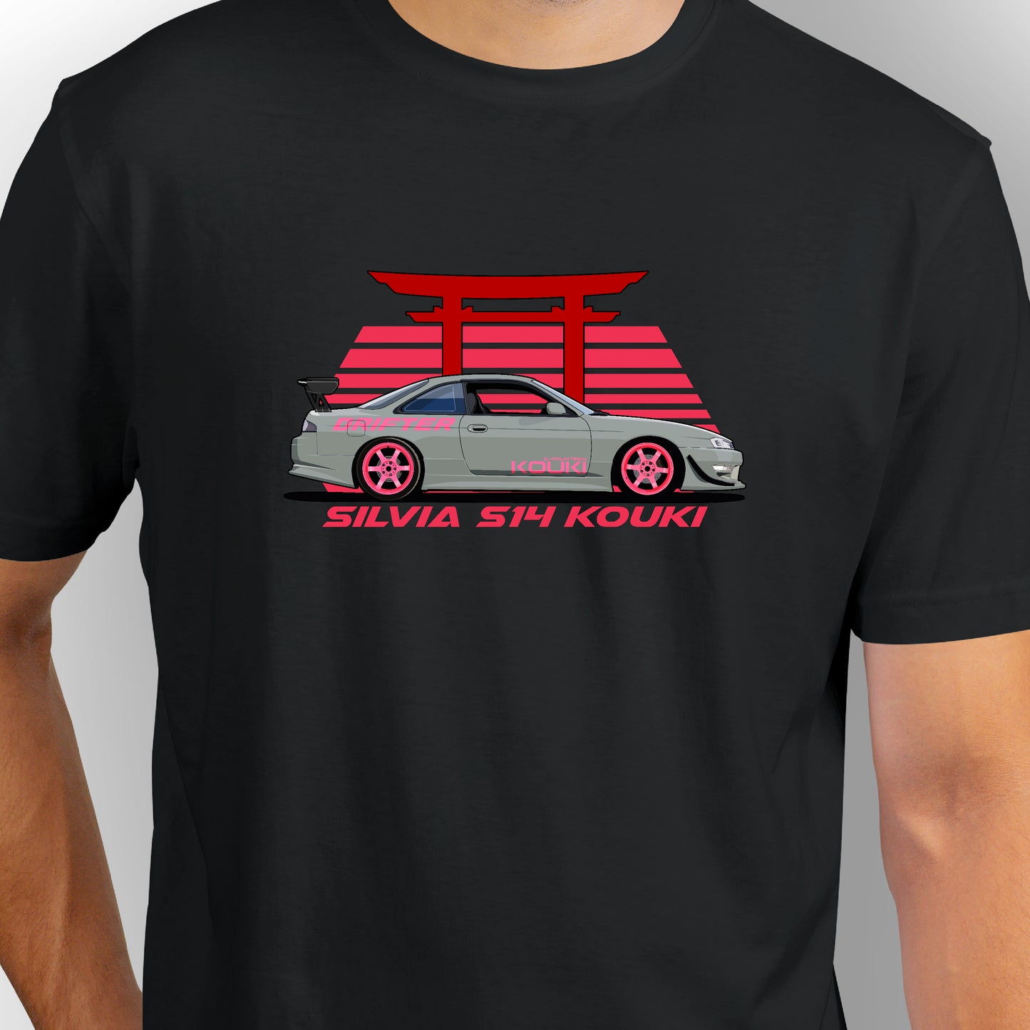 Nissan Sylvia S-14 Kuoki | CARBON-COPY | Premium Smart-Fit | Unisex T-Shirt | Black T Shirt