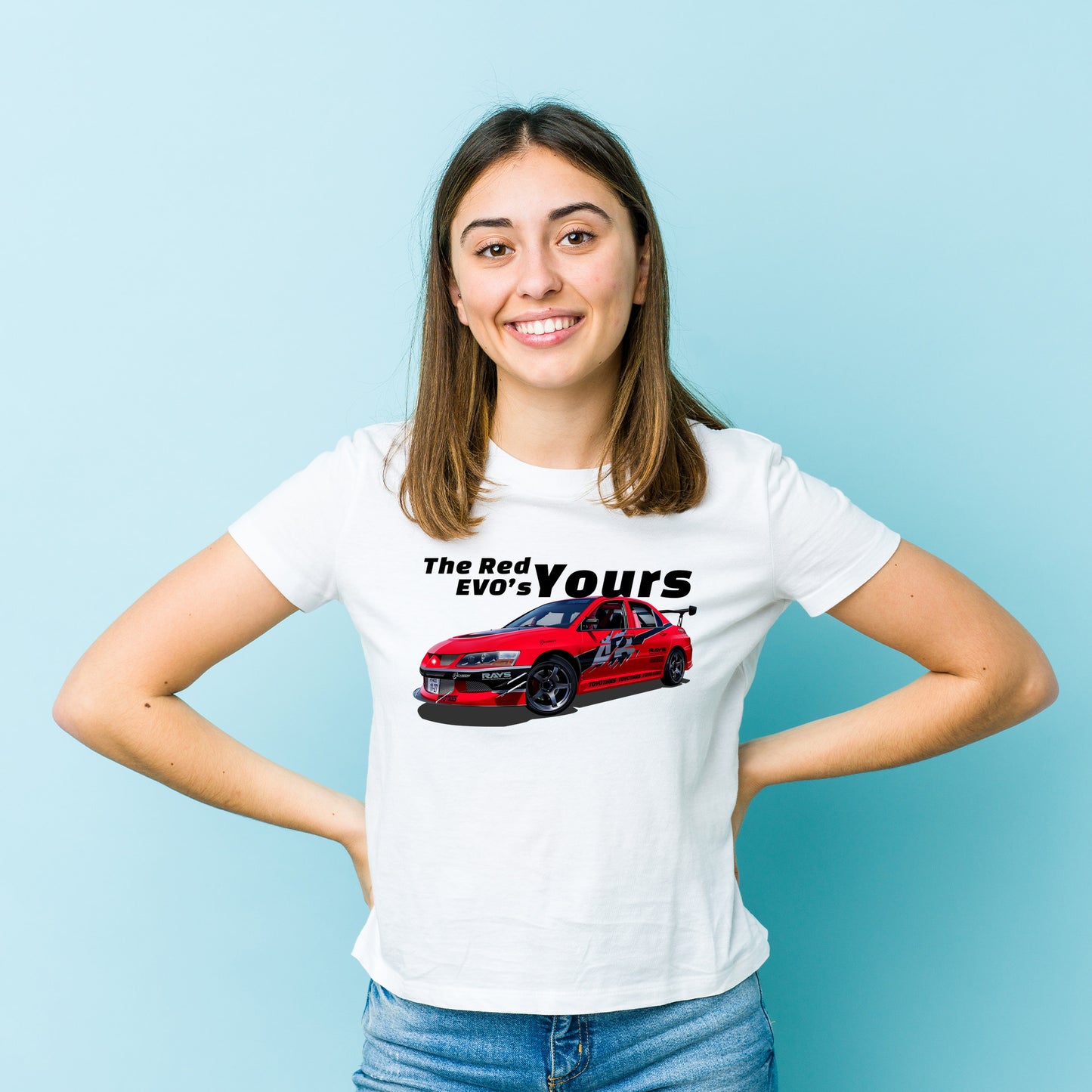 Mitsubishi Lancer Evolution X | F&F Tokyo Drift | Sean’s Evo | The Red EVO | CARBON COPY | Premium Women T-Shirt l Automotive