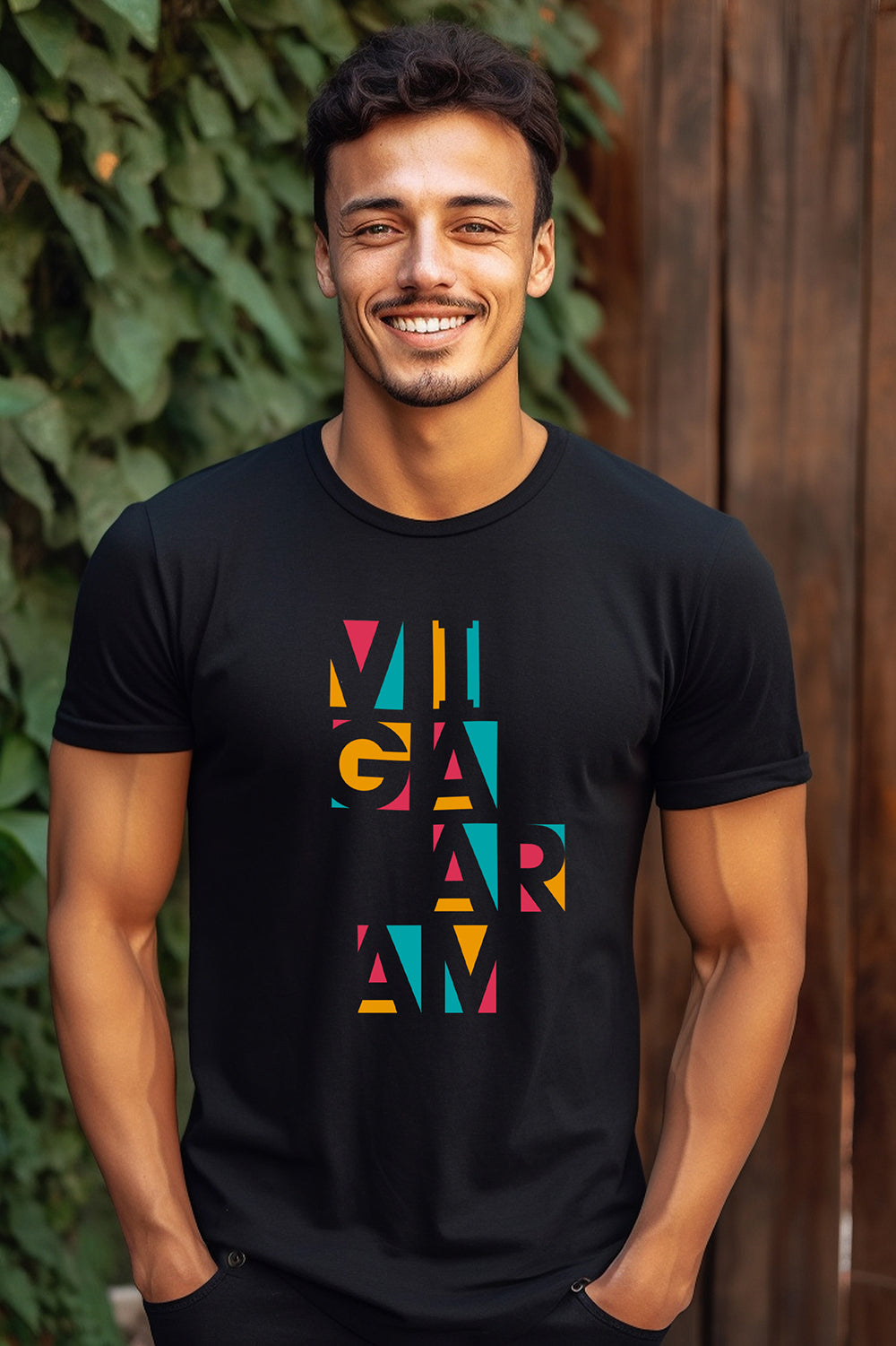 Vigaaram | CARBON-COPY Premium Smart-Fit l Unisex T-Shirt I Black T-Shirt