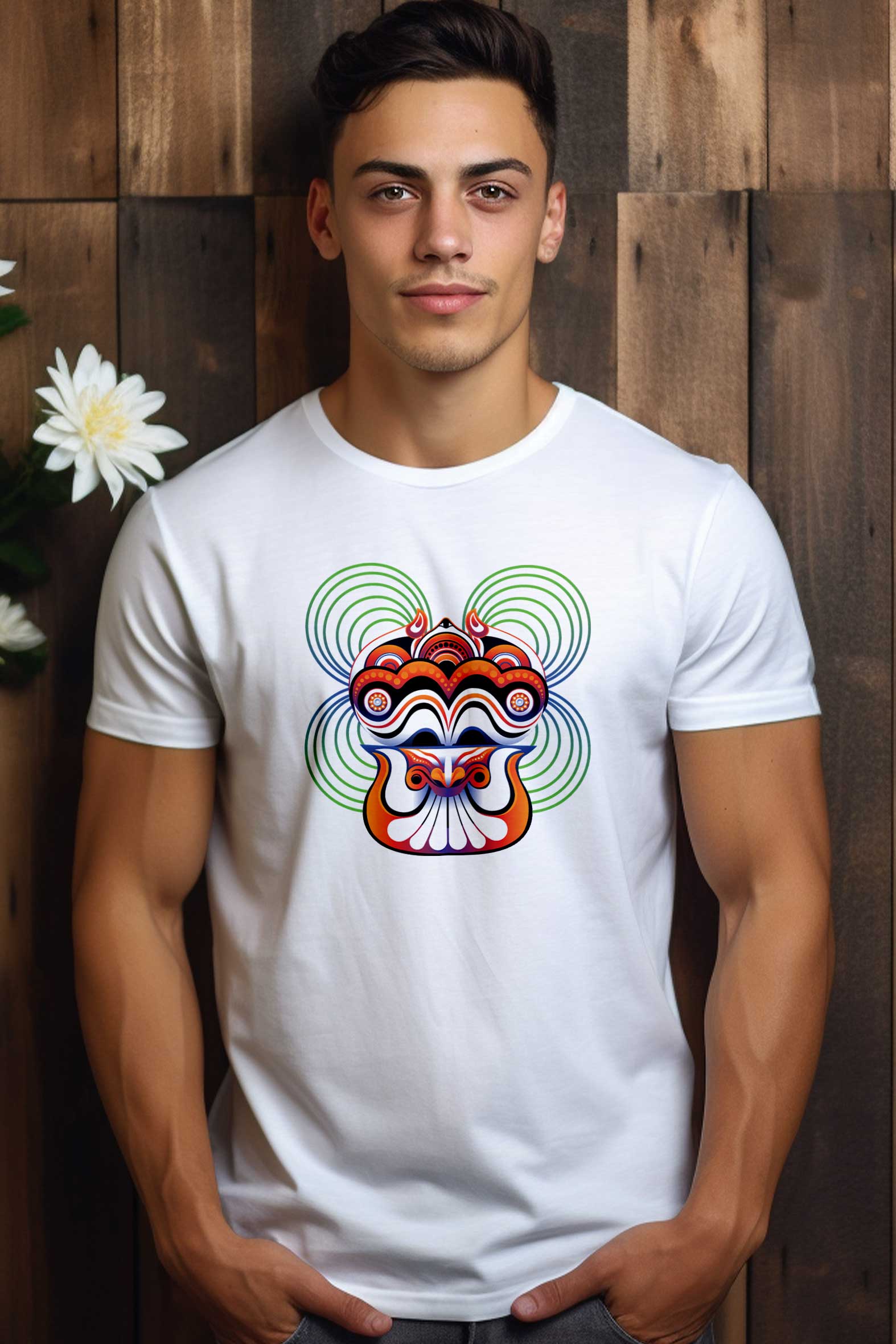 Theyyam | Premium Smart-Fit | Unisex T-Shirt | White | T-Shirt