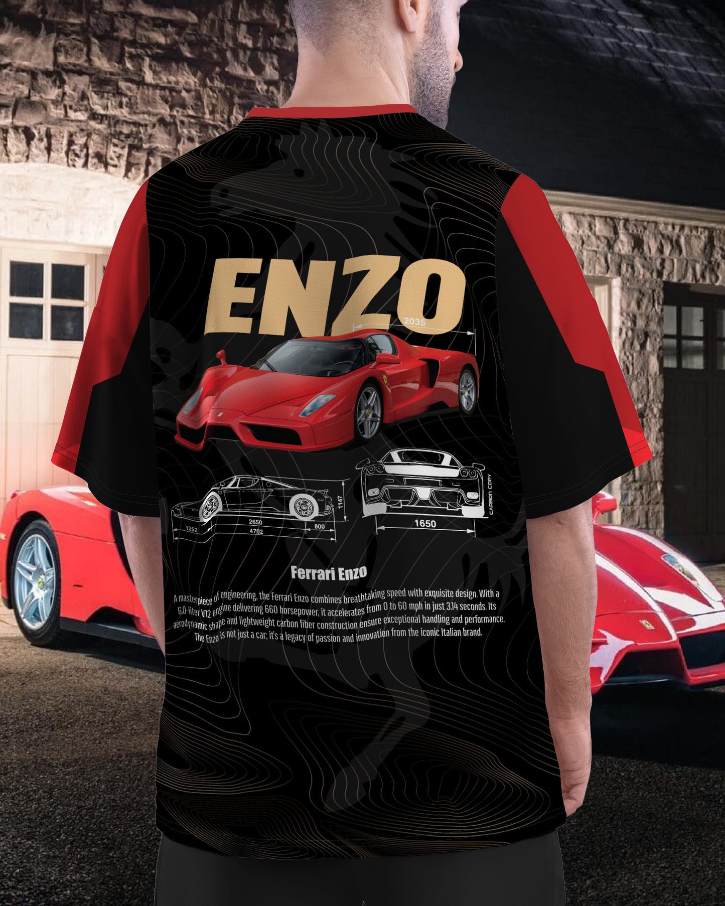 Enzo Ferrari | CARBON COPY | Premium Oversized T-shirt