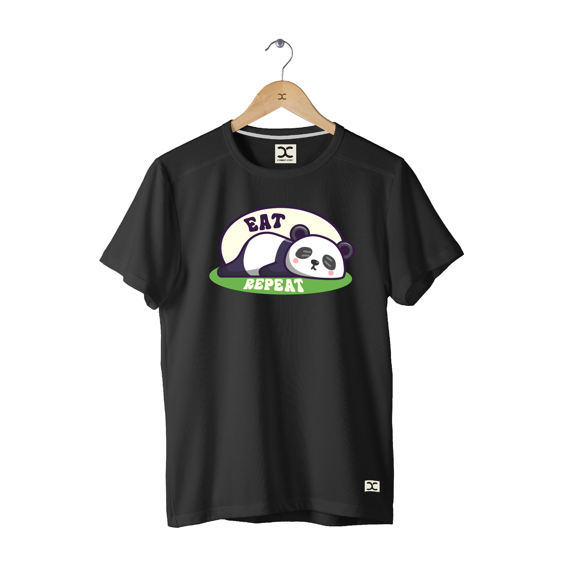 Eat Sleep Repeat | CARBON-COPY | Premium Smart-Fit | Unisex T-Shirt | Black | T-Shirt