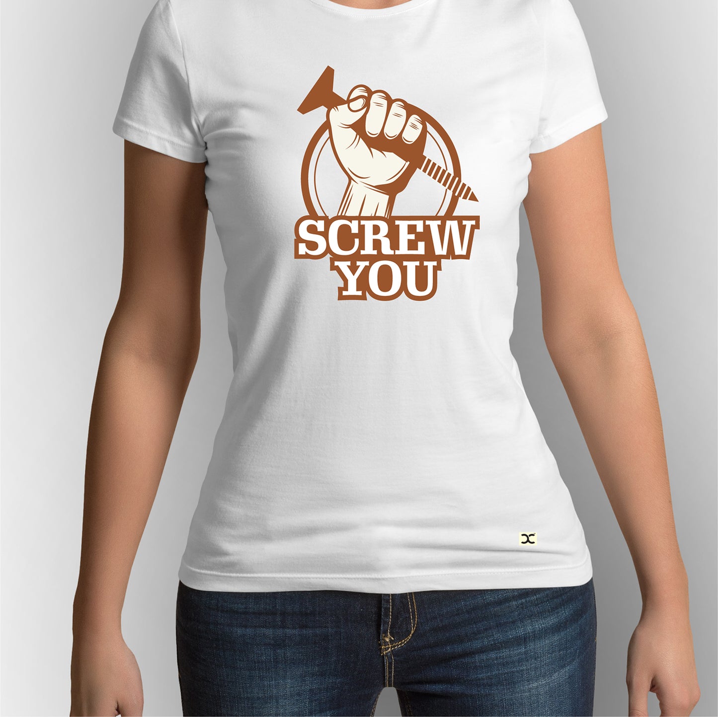 Screw You | CARBON-COPY | Premium Smart-Fit | Unisex T-Shirt | White T-Shirt