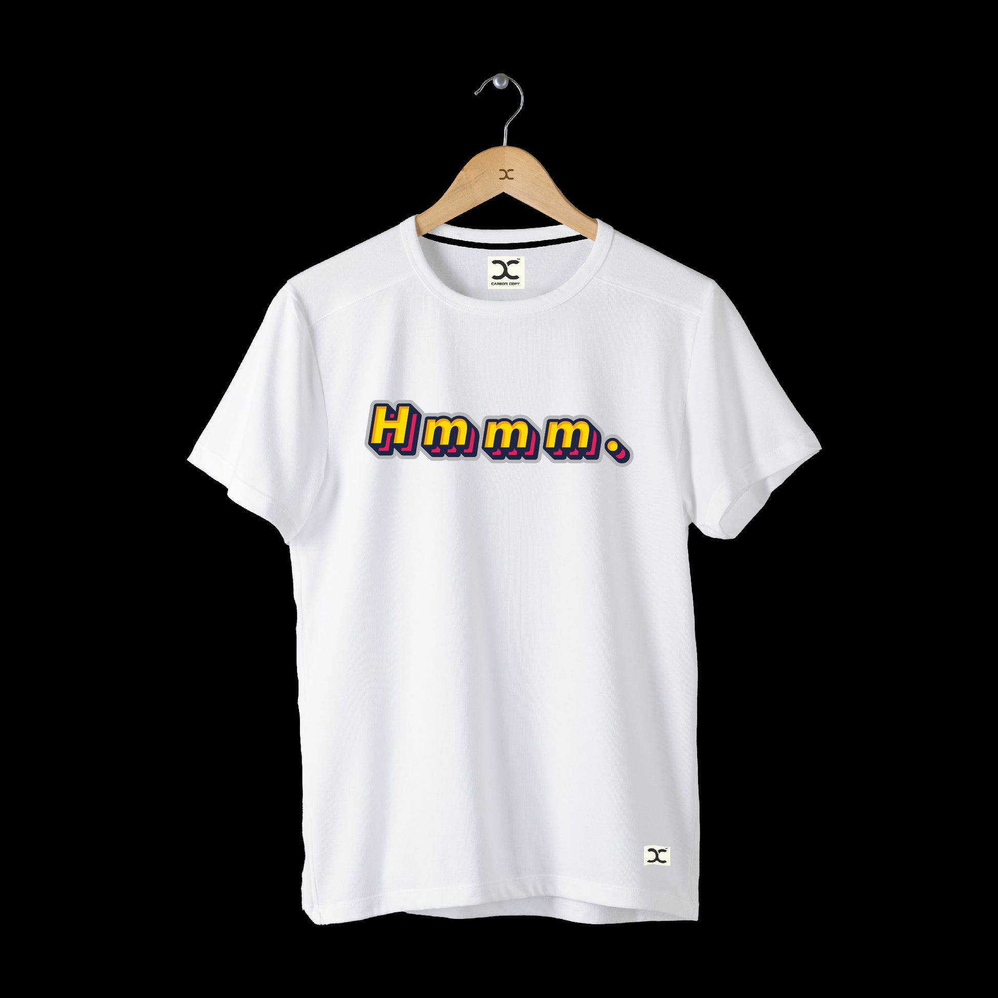 Hmmm | CARBON-COPY | Premium Smart-Fit | Unisex T-Shirt| White T-Shirt