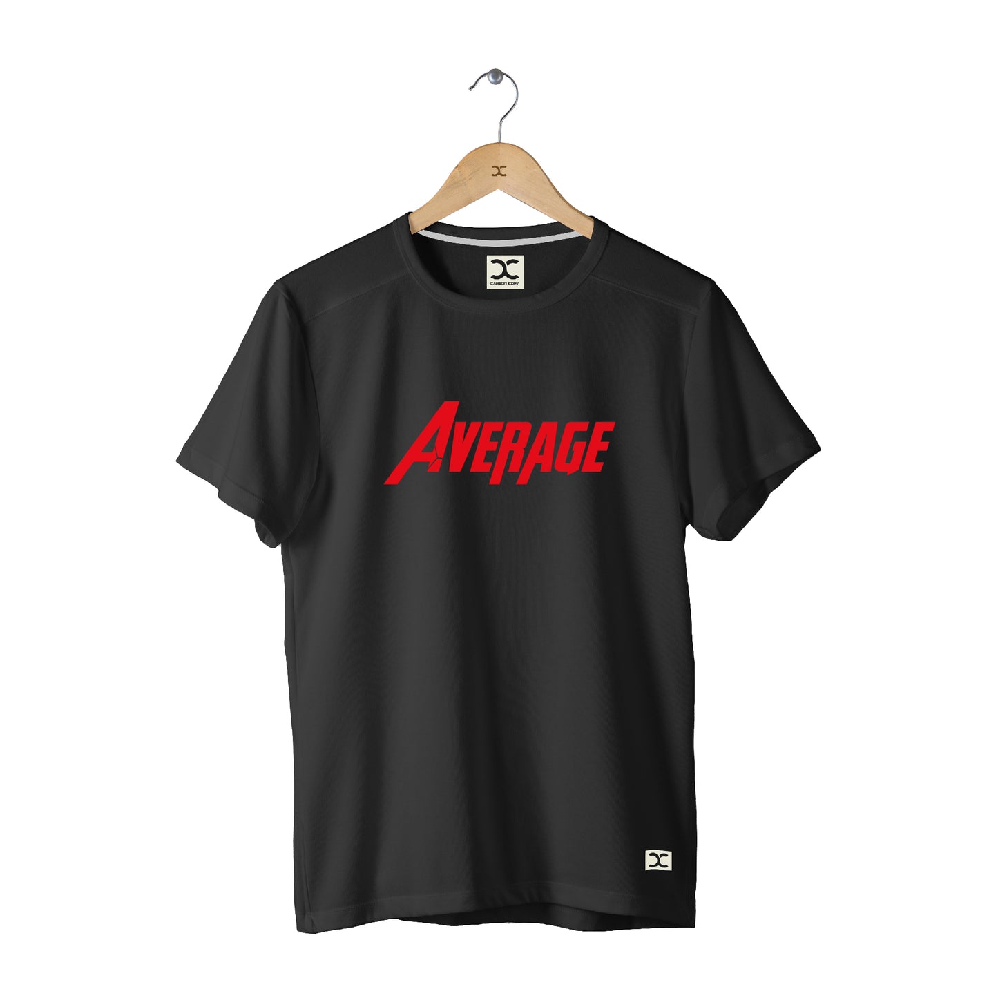 Average | CARBON-COPY | Premium Smart-Fit | Unisex T-Shirt| Black T-Shirt