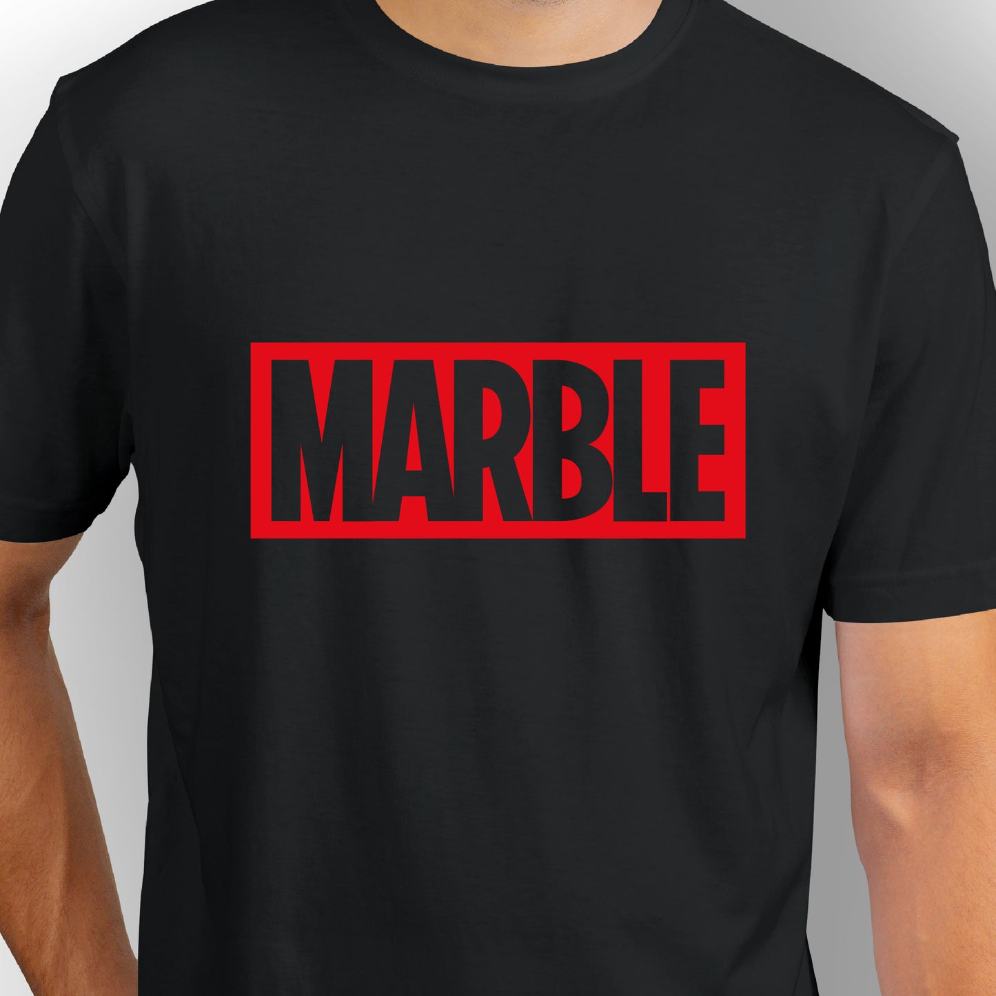 MARBLE| CARBON-COPY | Premium Smart-Fit | Unisex T-Shirt| Black T-Shirt