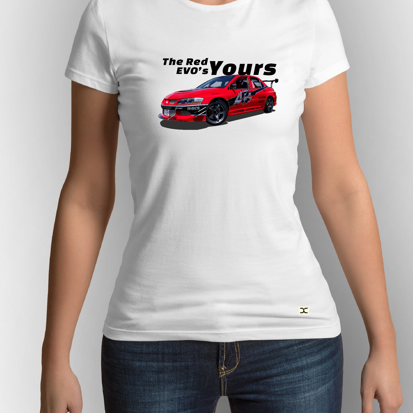 Mitsubishi Lancer Evo | CARBON-COPY | Premium Smart-Fit | Unisex T-Shirt| White T-Shirt