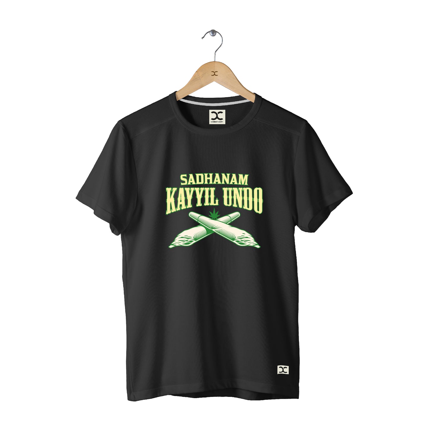 Sadhanam Kayyil Undo | CARBON-COPY | Premium Smart-Fit | Unisex T-Shirt| Black T-Shirt