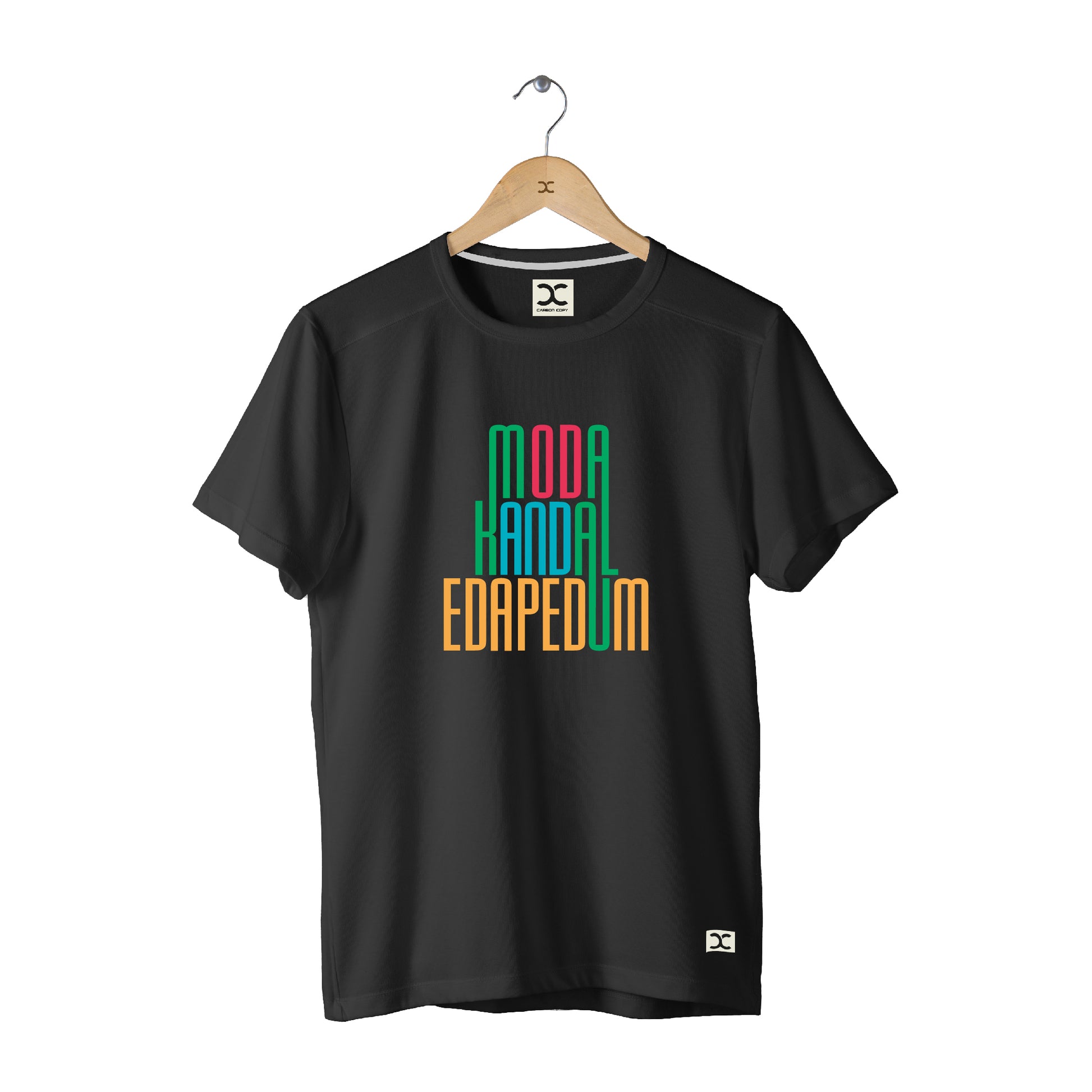 Moda Kandal Edapedum | CARBON-COPY | Premium Smart-Fit | Unisex T-Shirt| Black T-Shirt