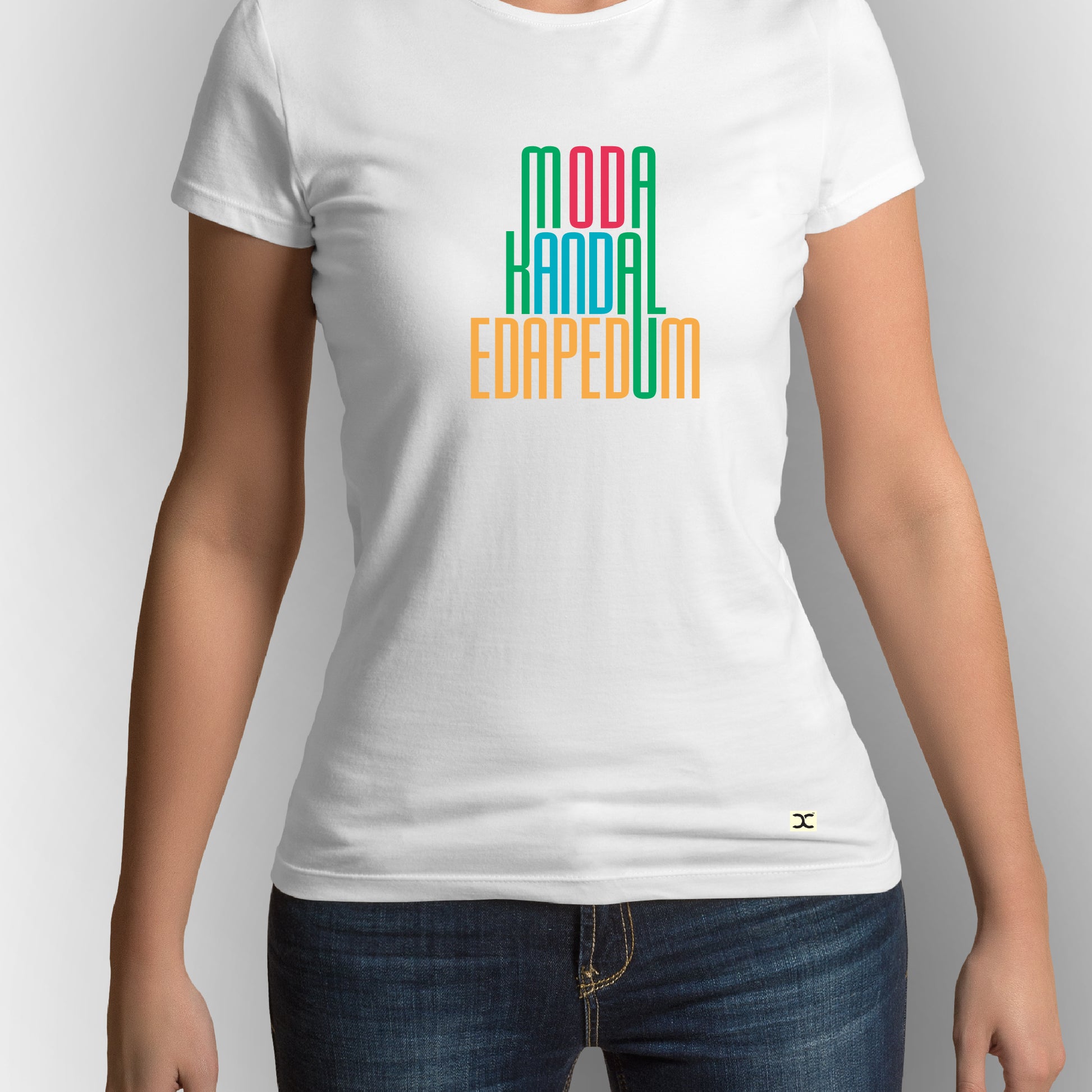 Moda Kandal Edapedum | CARBON-COPY | Premium Smart-Fit | Unisex T-Shirt| White T-Shirt