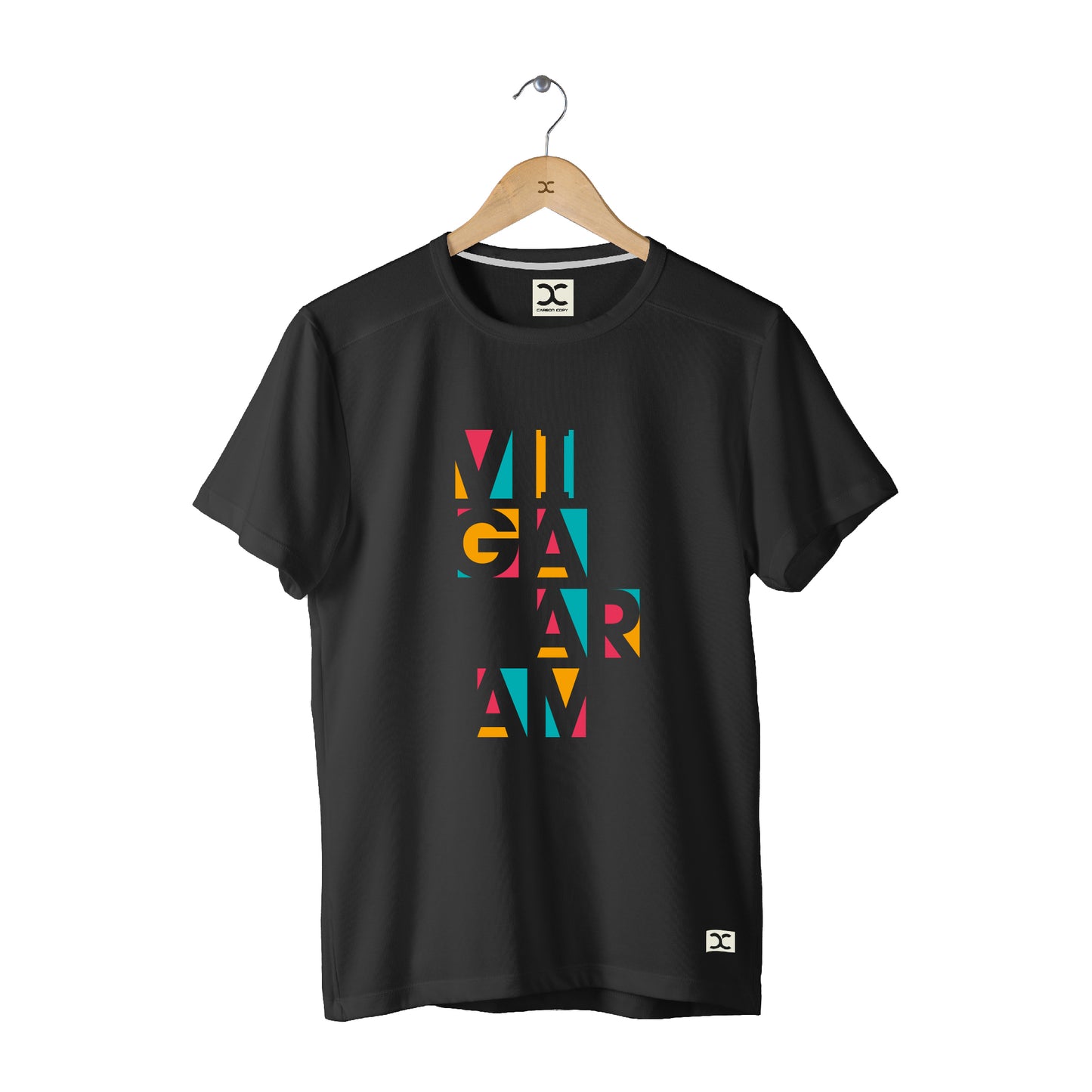 Vigaaram | CARBON-COPY Premium Smart-Fit l Unisex T-Shirt I Black T-Shirt