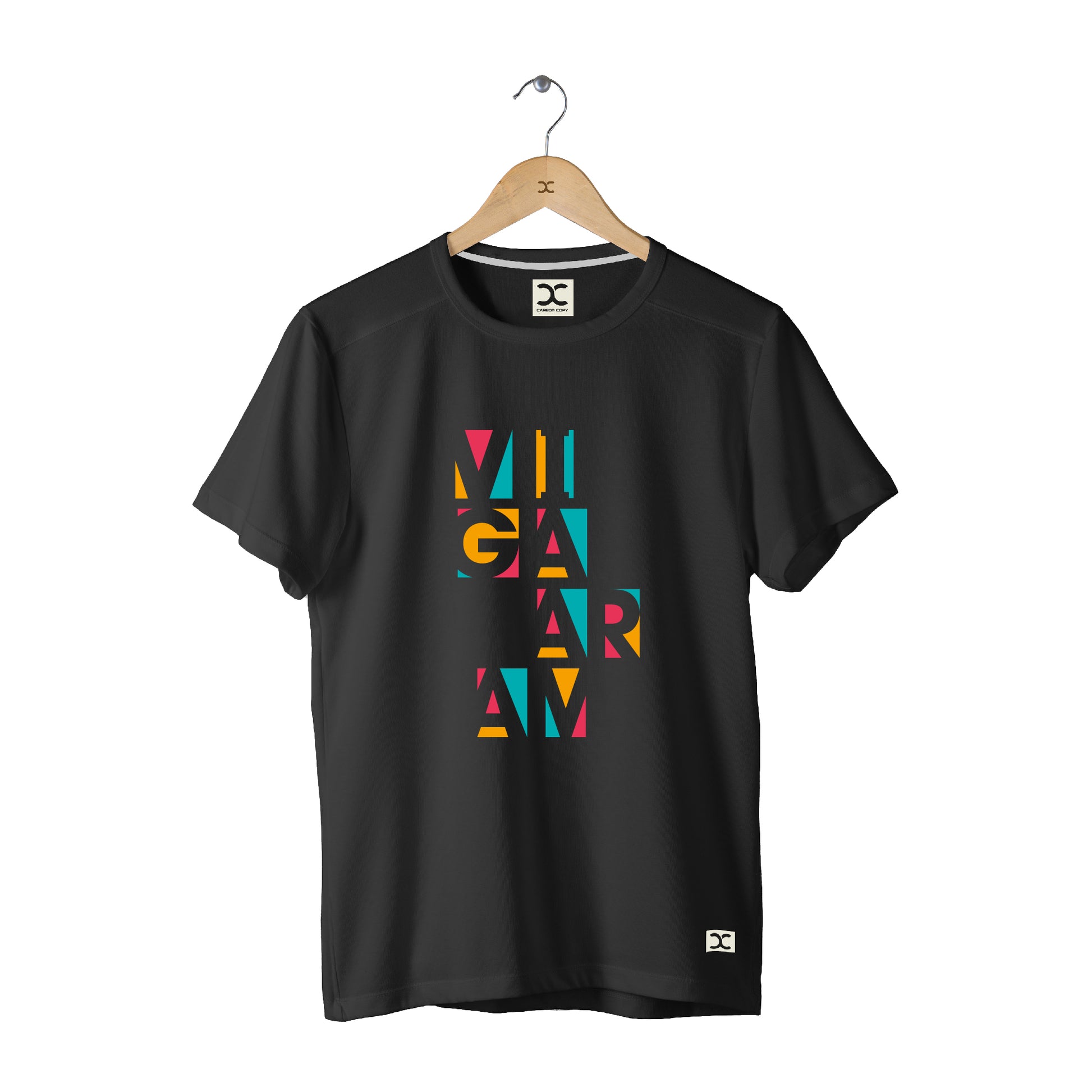 Vigaaram | CARBON-COPY Premium Smart-Fit l Unisex T-Shirt I Black T-Shirt