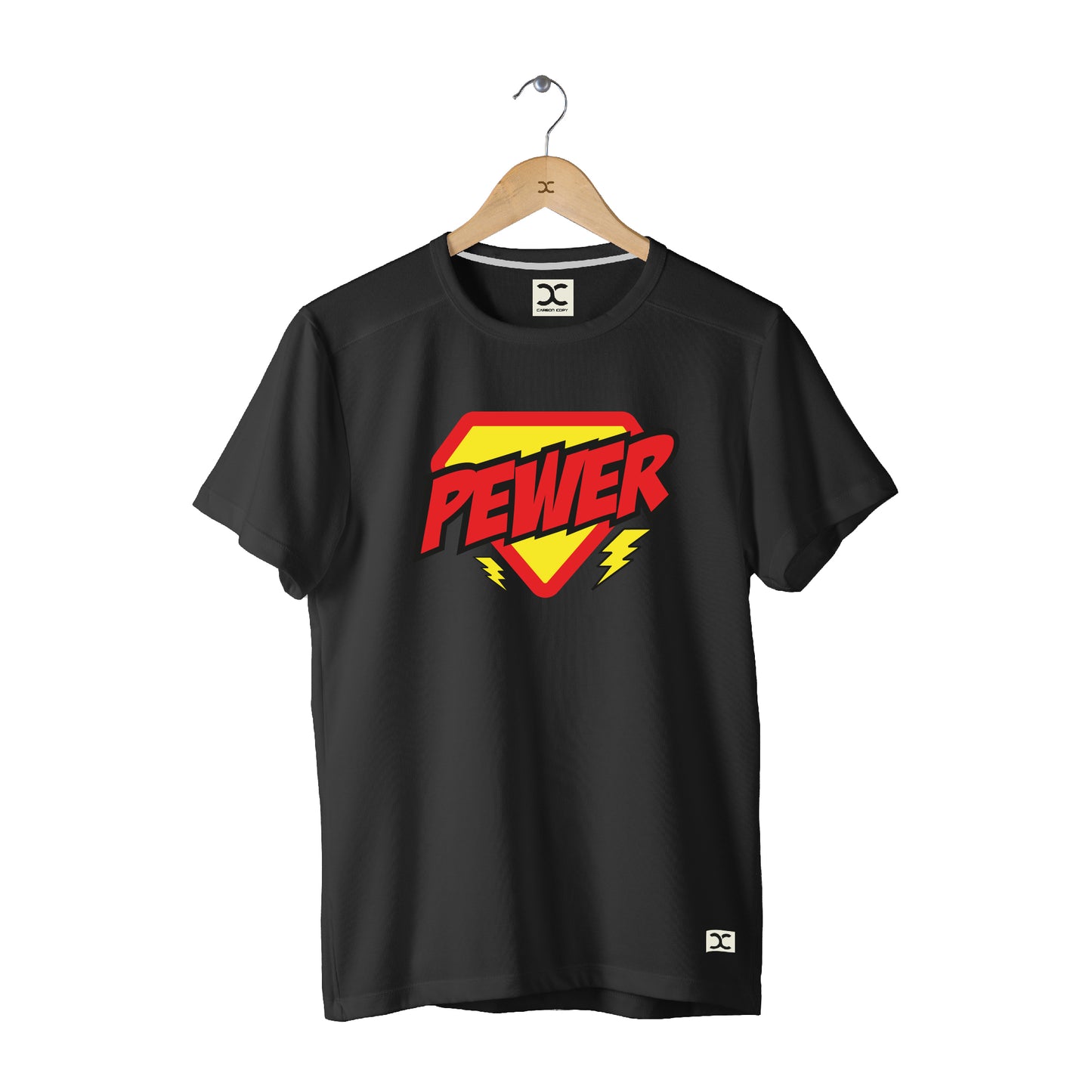 Pewer | CARBON-COPY | Premium Smart-Fit | Unisex T-Shirt| Black | T-Shirt