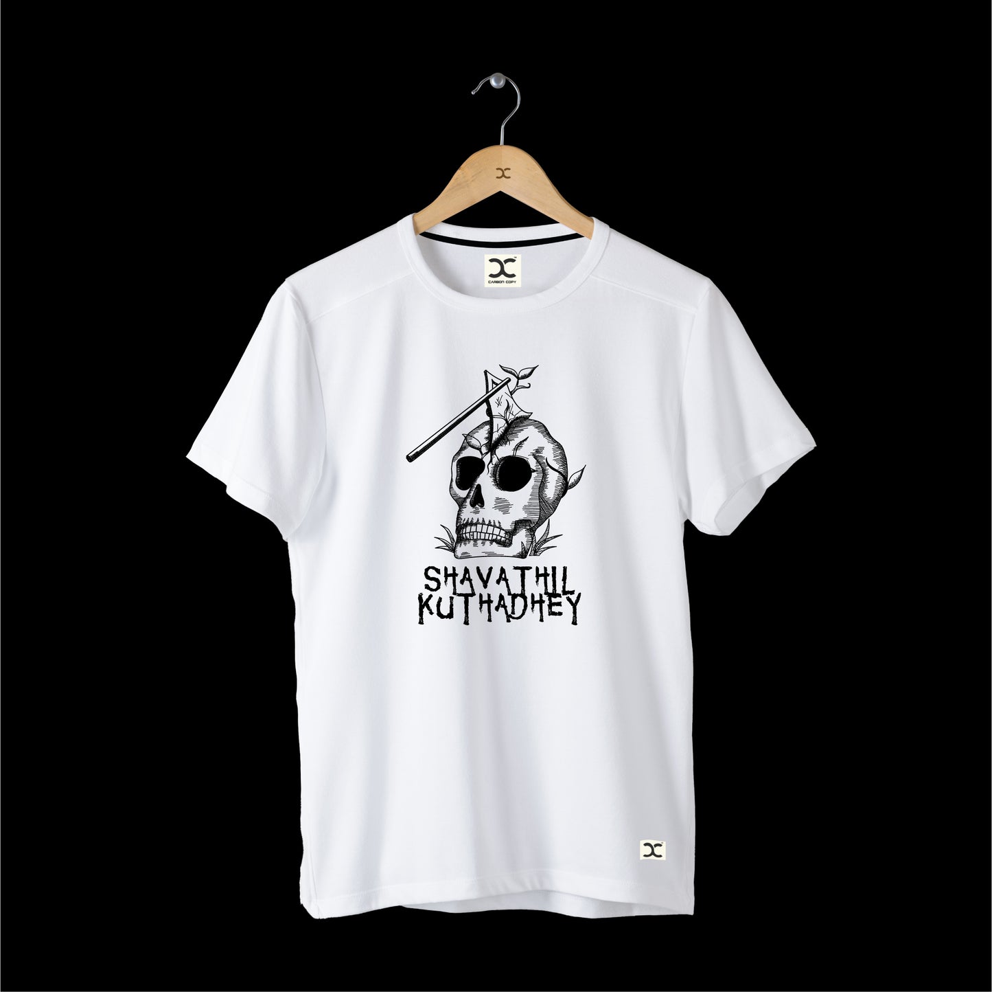 Shavathil Kuthadhey | CARBON-COPY | Premium Smart-Fit |Unisex T-Shirt | White T-Shirt