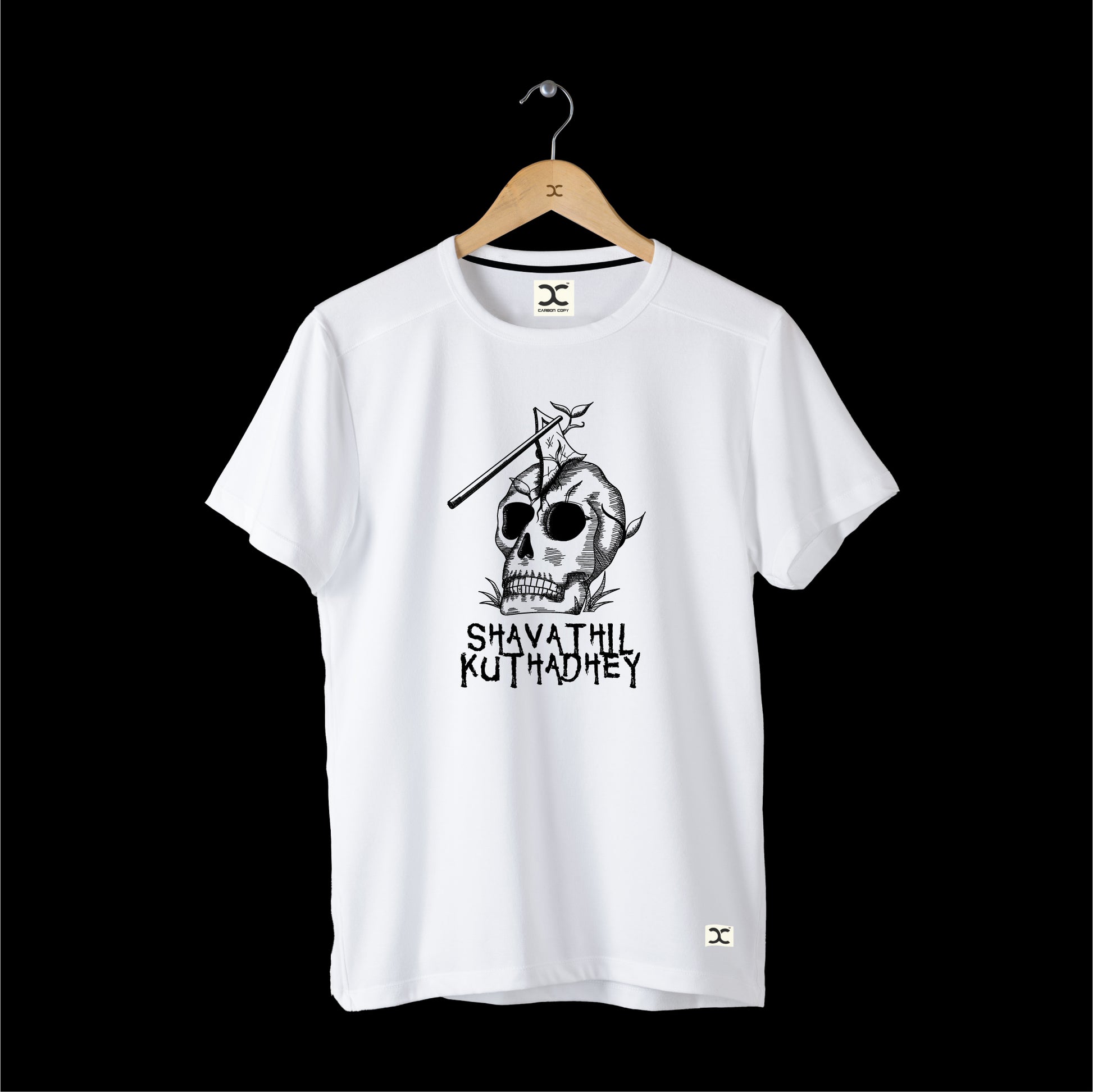 Shavathil Kuthadhey | CARBON-COPY | Premium Smart-Fit |Unisex T-Shirt | White T-Shirt