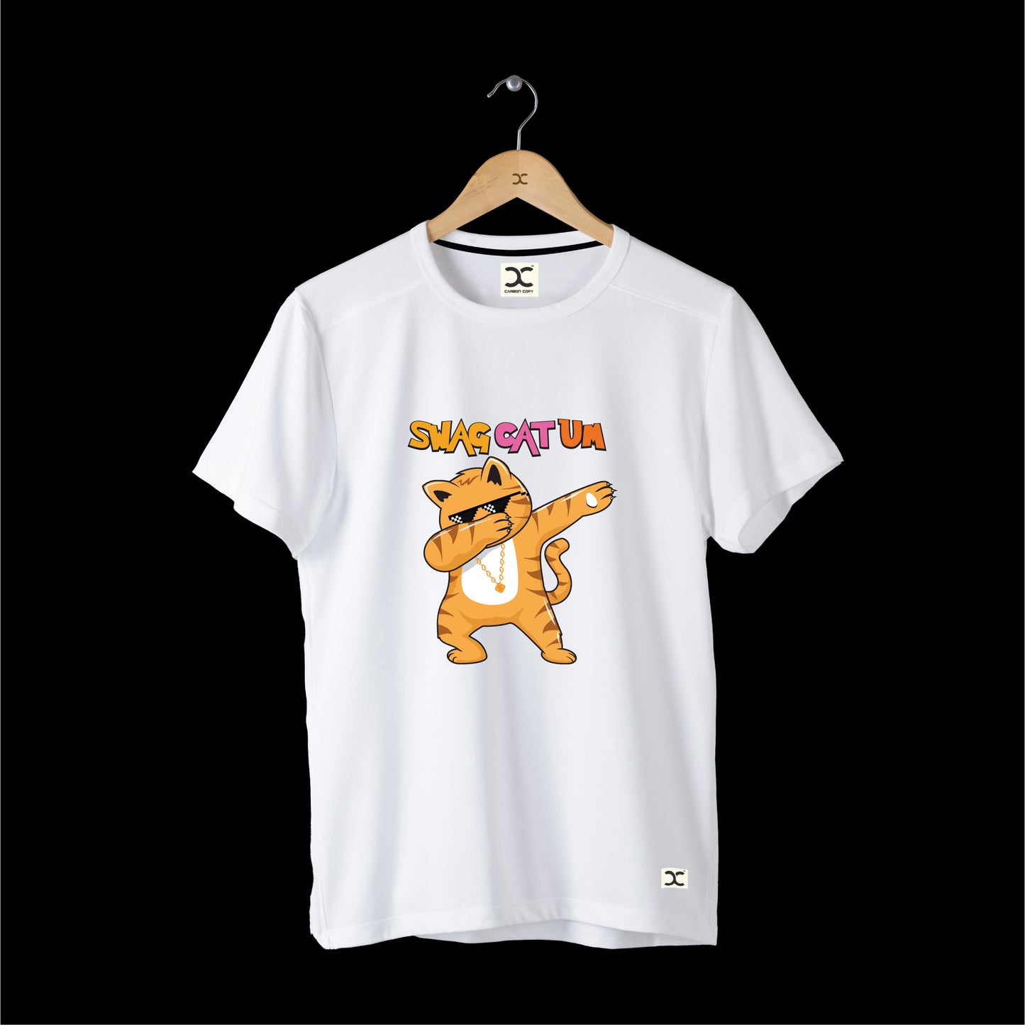 Swagatham | CARBON-COPY l Premium Smart-Fit l Unisex T-Shirt | White T-Shirt
