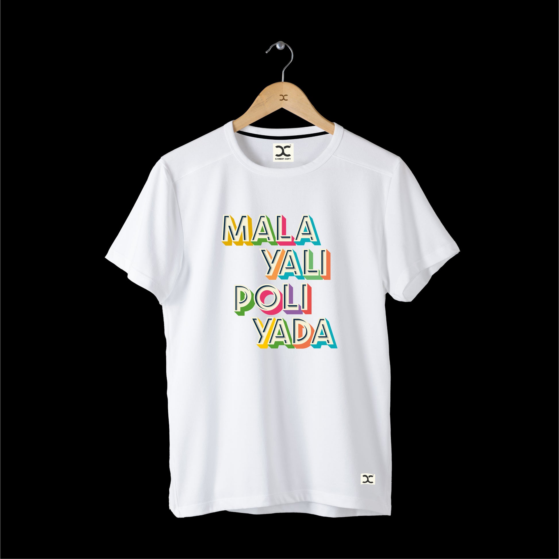 Malayali Poliyada | CARBON-COPY | Premium Smart-Fit | Unisex T-Shirt | White T-Shirt