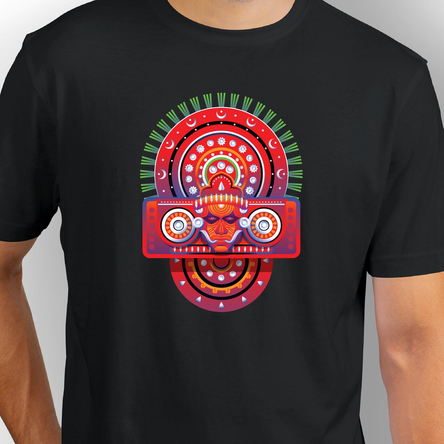 Muthappan Theyyam | CARBON-COPY | Premium Smart-Fit | Black T-Shirt