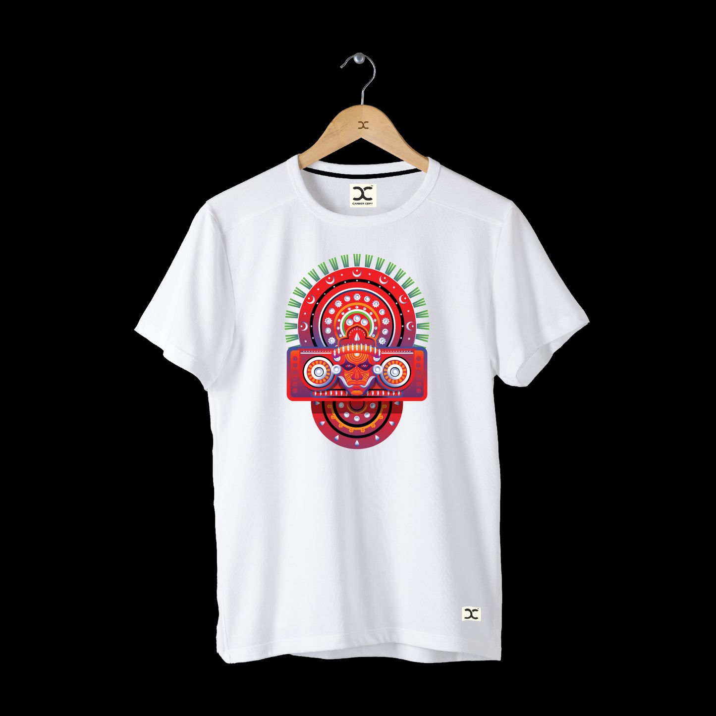 Muthappan Theyyam | CARBON-COPY | Premium Smart-Fit | White T-Shirt