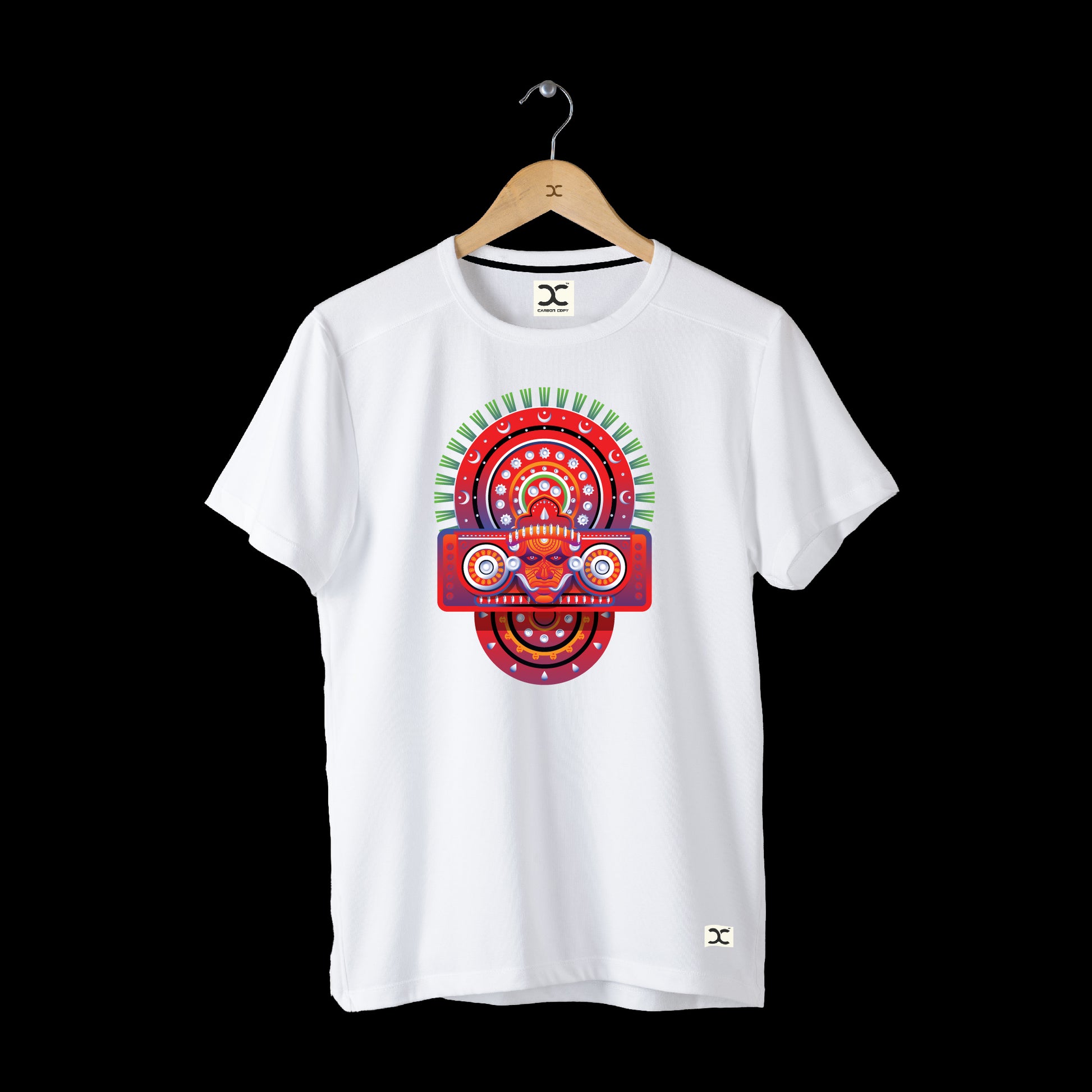 Muthappan Theyyam | CARBON-COPY | Premium Smart-Fit | White T-Shirt
