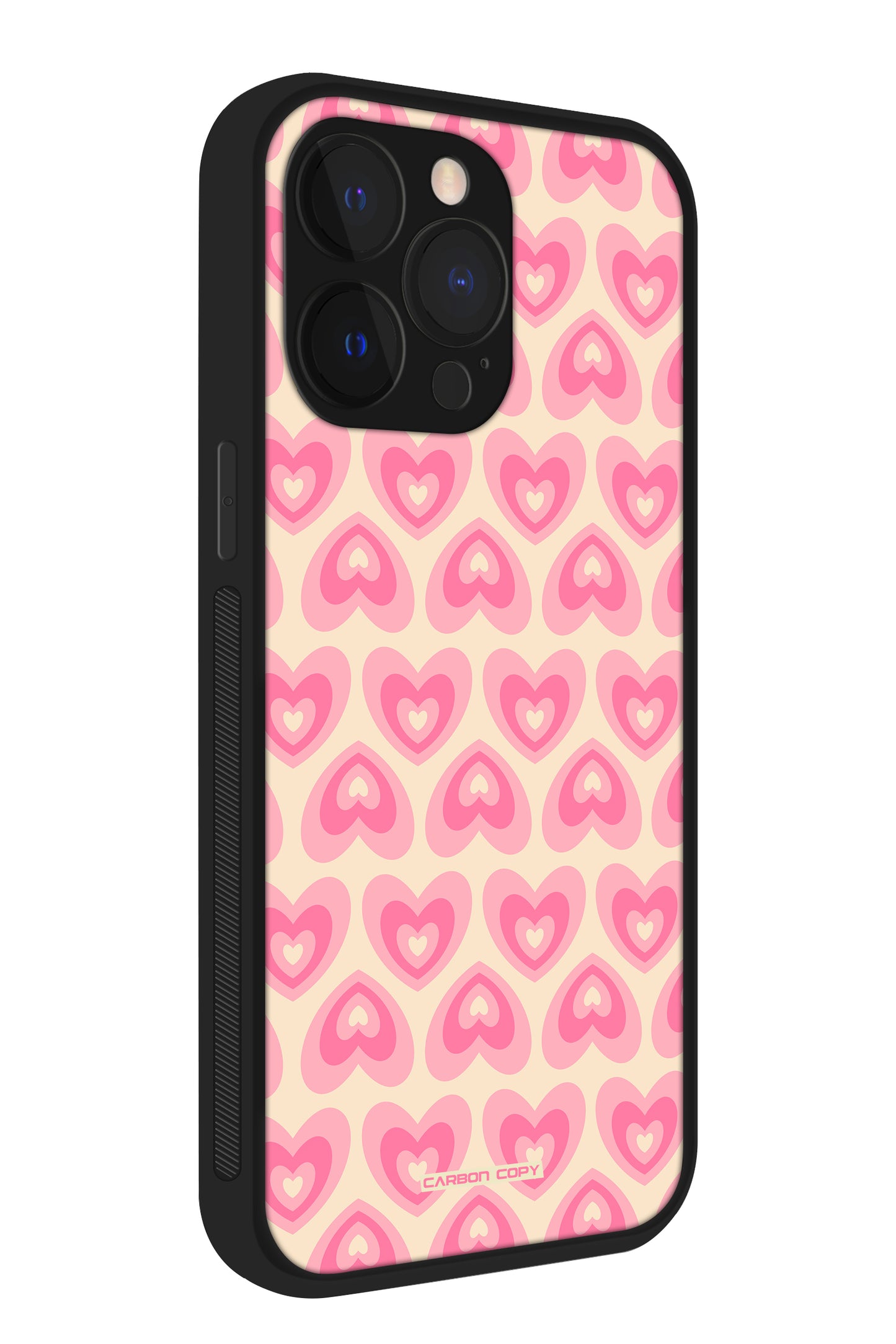 Blushing Hearts Pattern Phone Glass Case