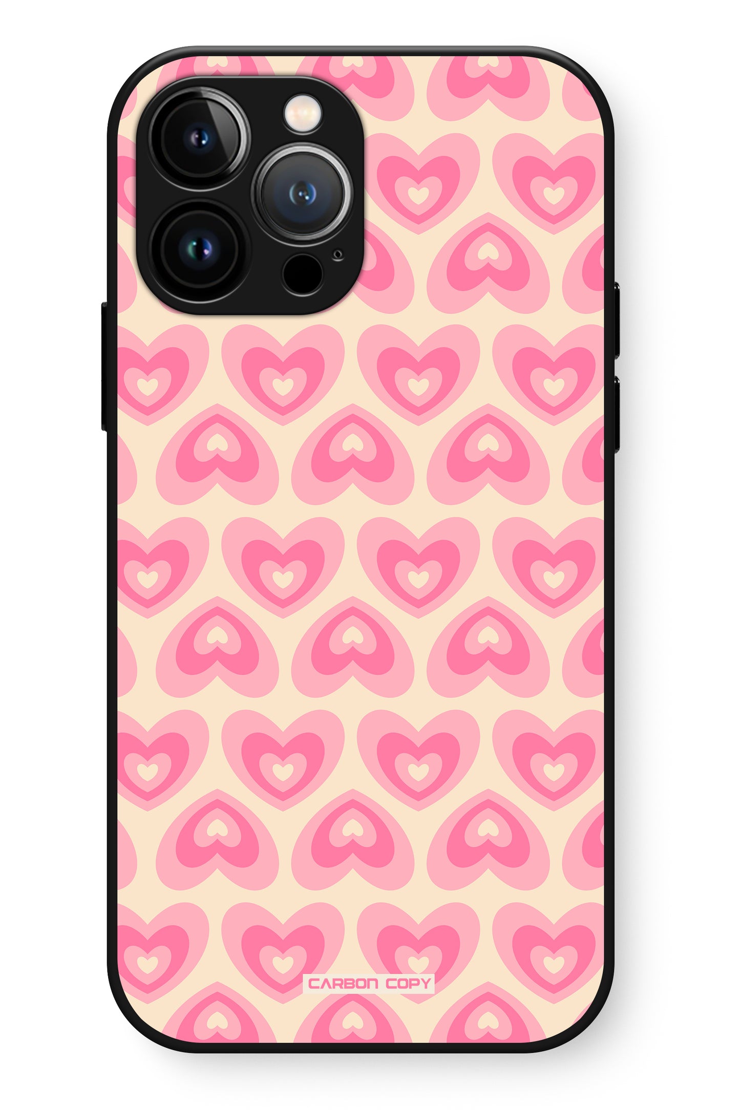 Blushing Hearts Pattern Phone Glass Case