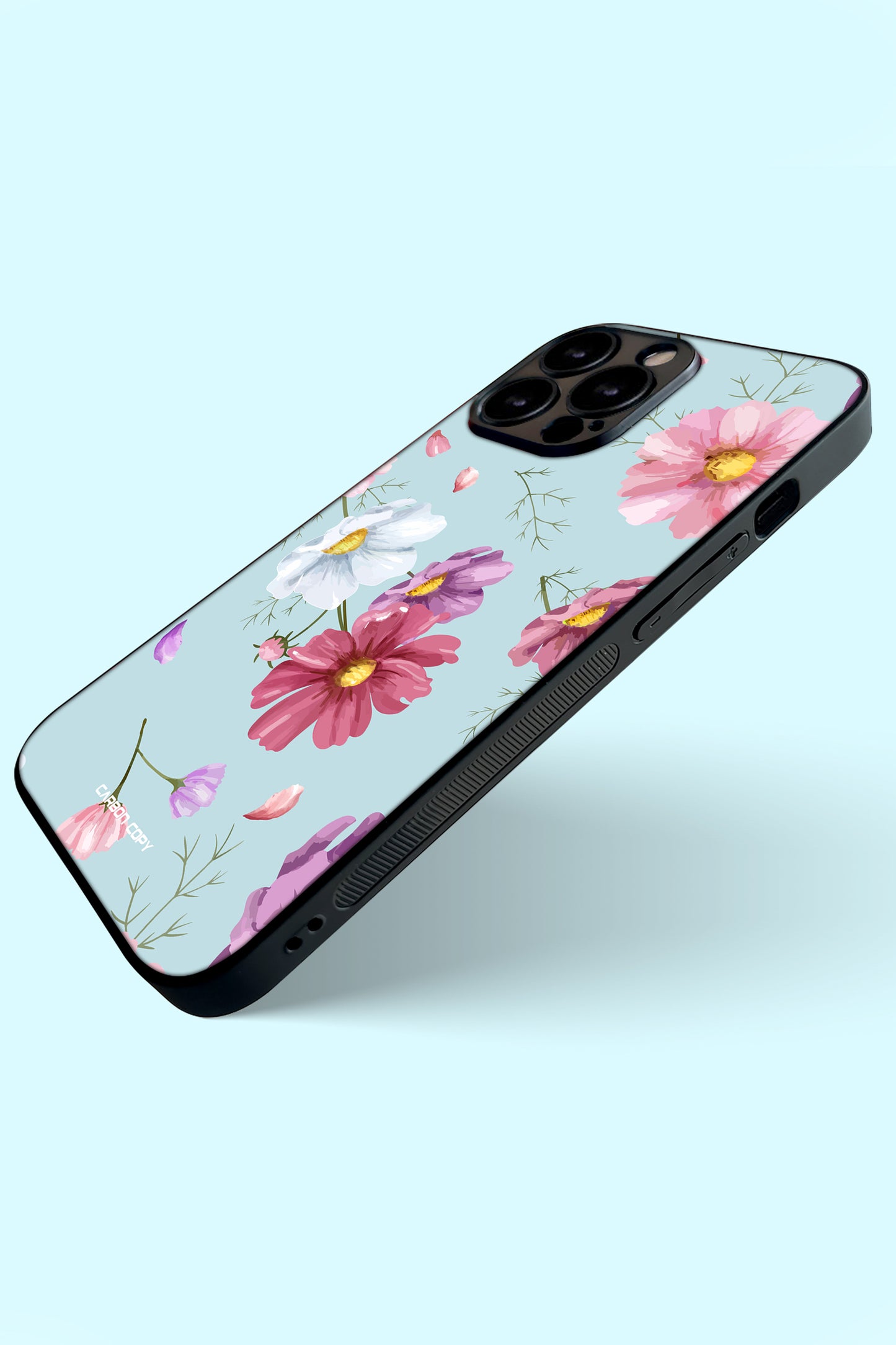 Pink Flowers Premium Phone Glass Case