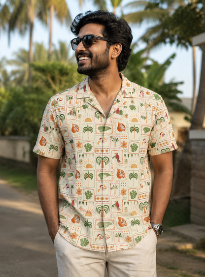 Cotton Linen Unisex Printed Shirts Men & Women