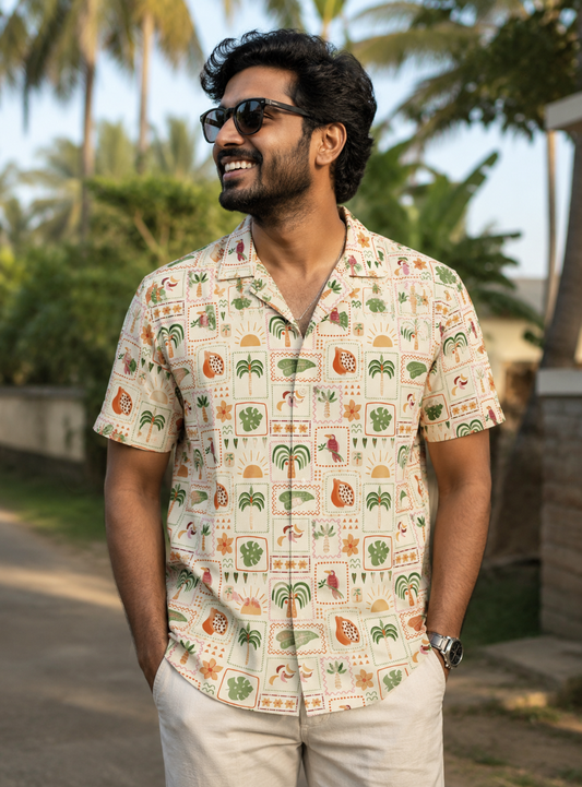 Cotton Linen Unisex Printed Shirts Men & Women