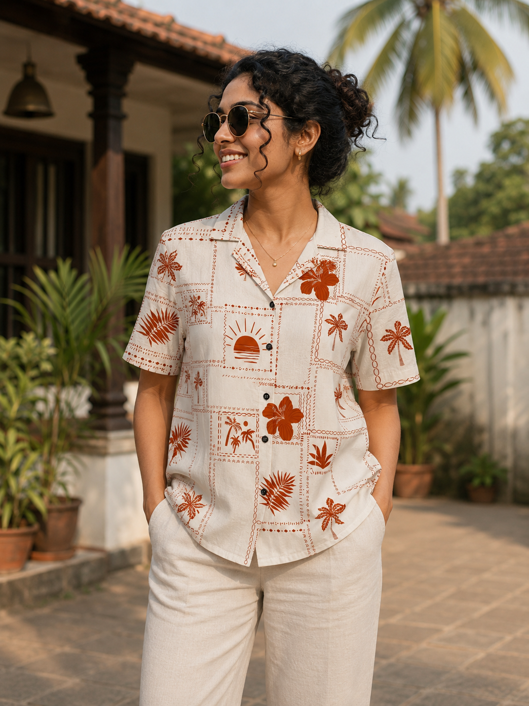 Cotton Linen Unisex Printed Shirts Men & Women