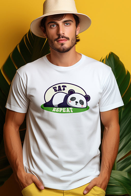 Eat Sleep Repeat | CARBON-COPY | Premium Smart-Fit | Unisex T-Shirt | White | T-Shirt 