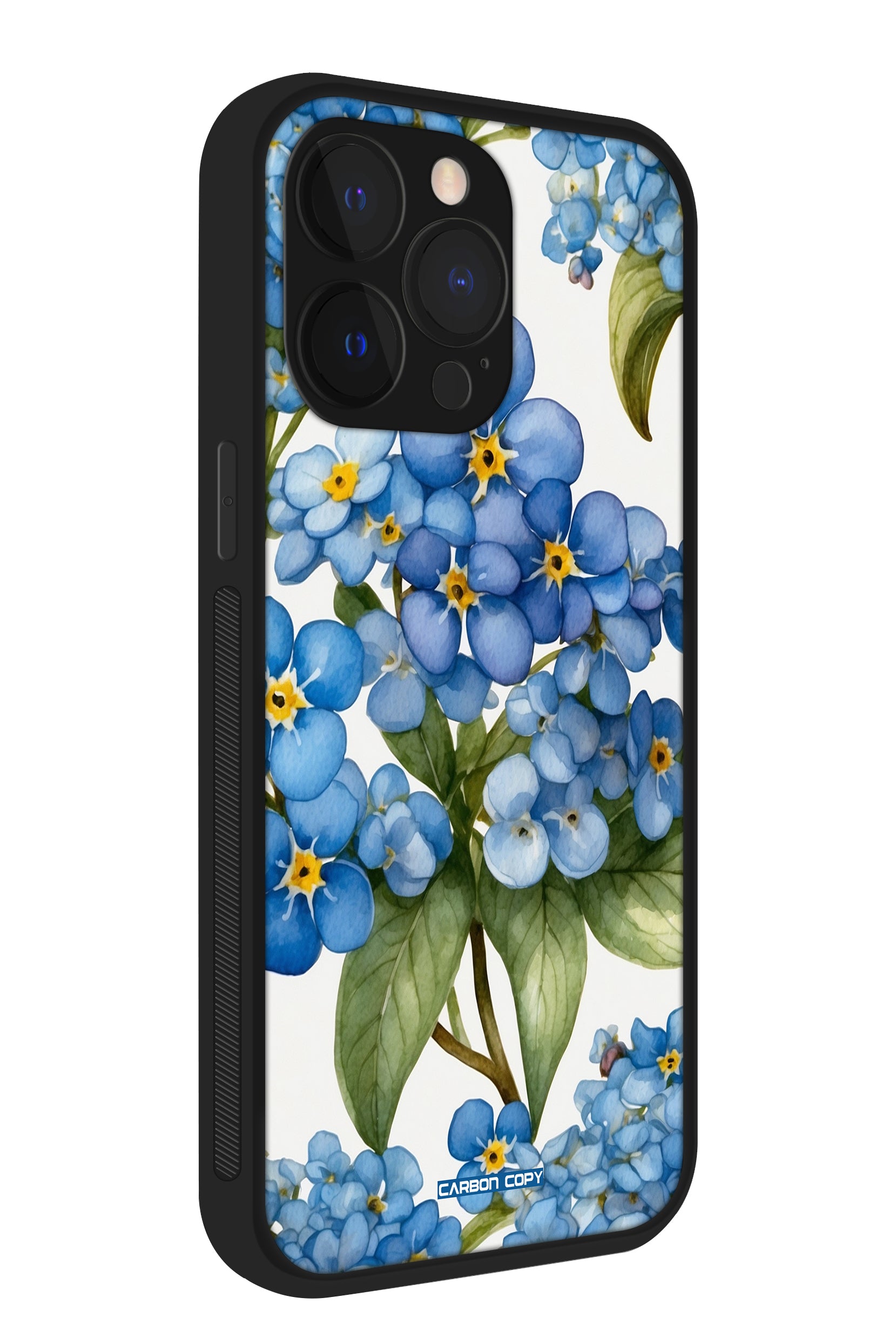 Forget Me Not Floral Printed Phone Glass Case