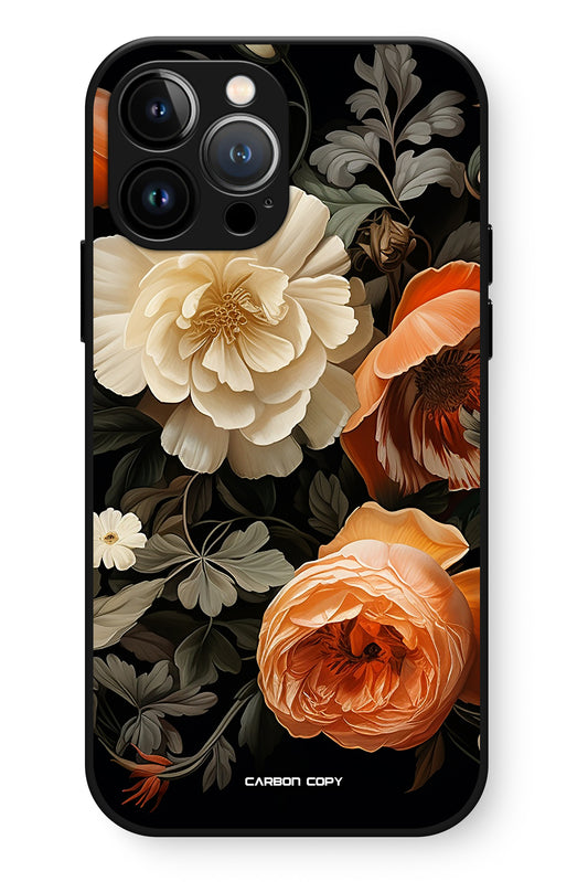 English Rose Pattern Phone Glass Case