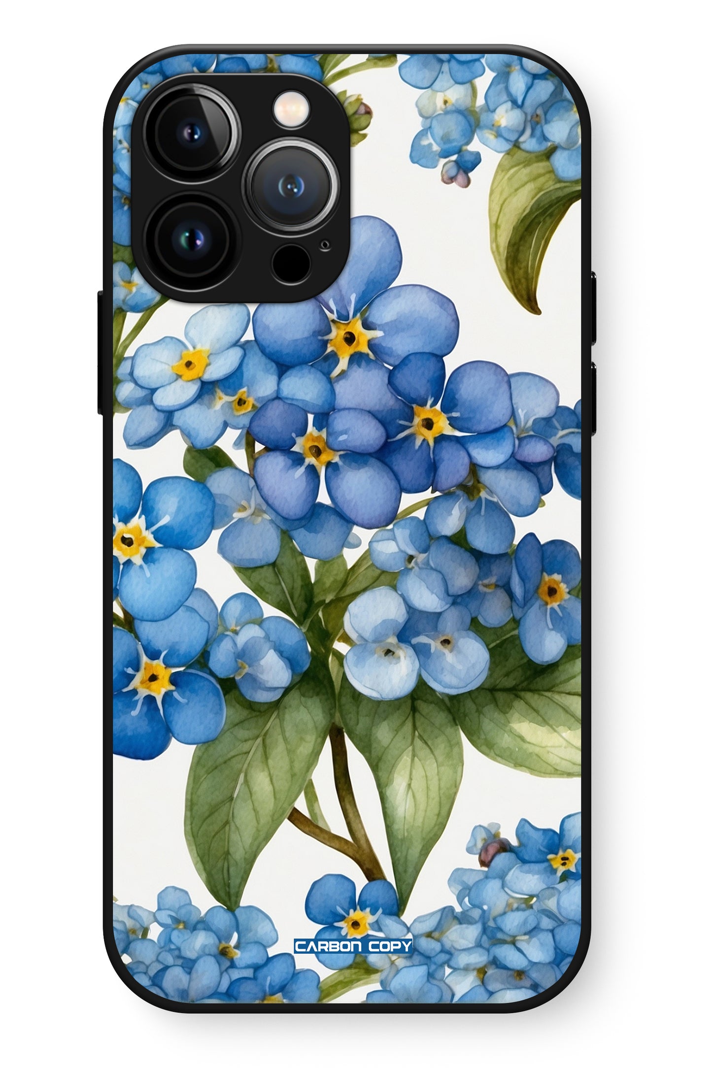 Forget Me Not Floral Pattern Phone Glass Case