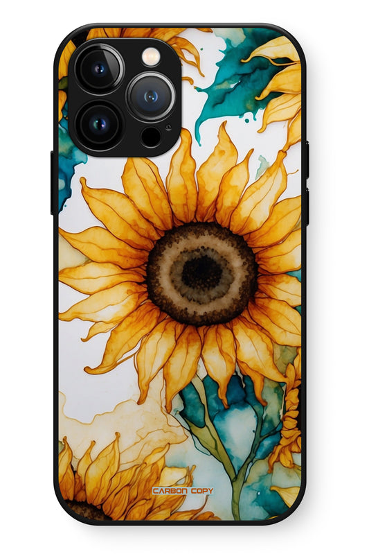 Yellow Sunshine Pattern Phone Glass Case