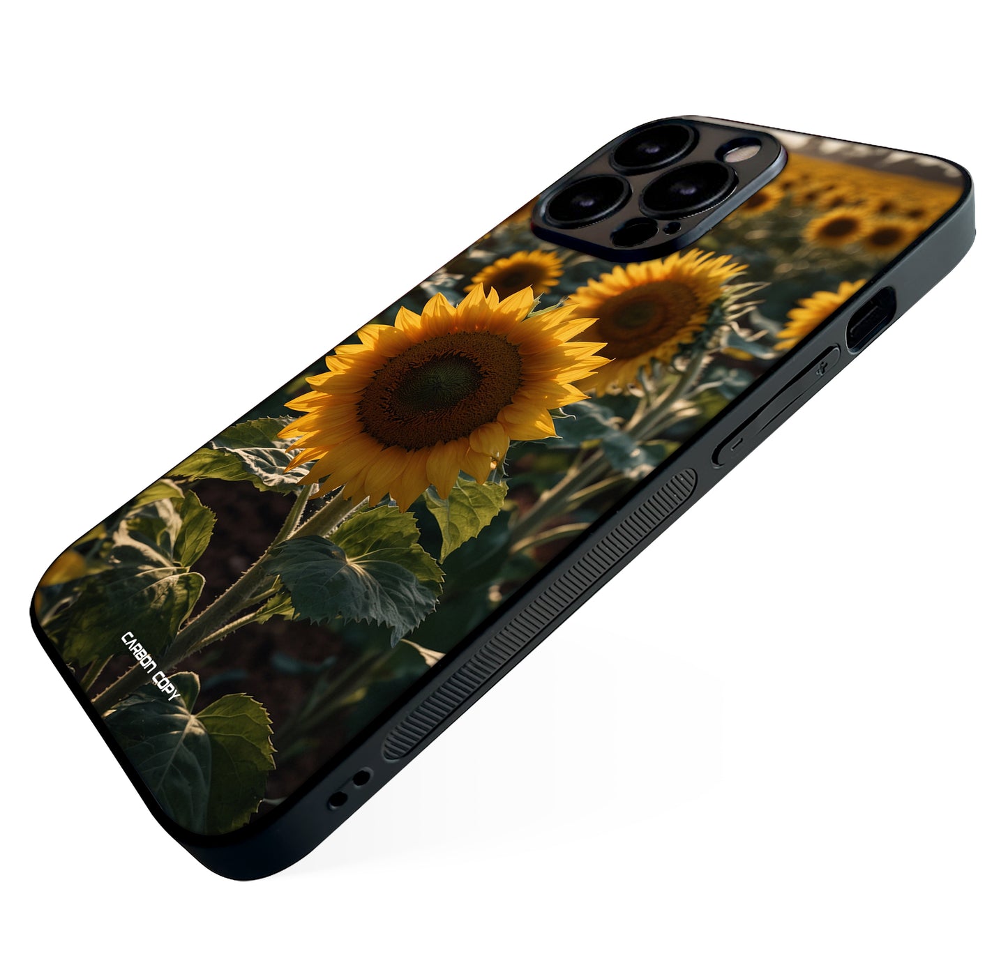 Happy Sunflower Pattern Print Phone Glass Case