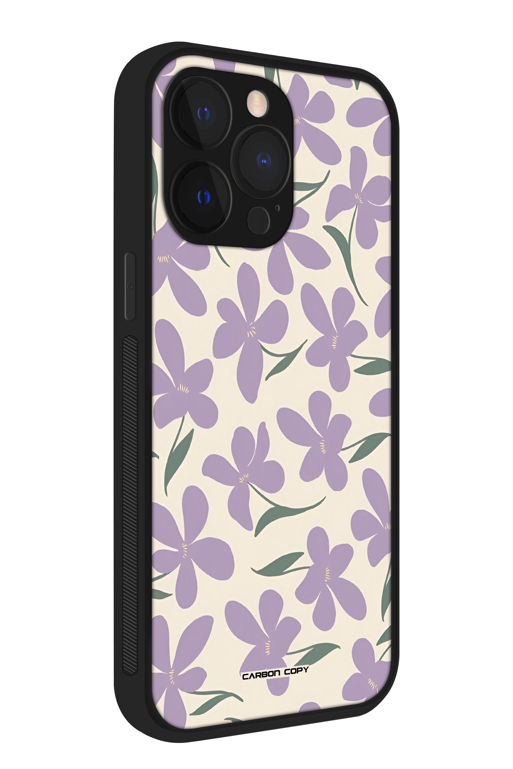 Violet Flower Styled Phone Glass Case