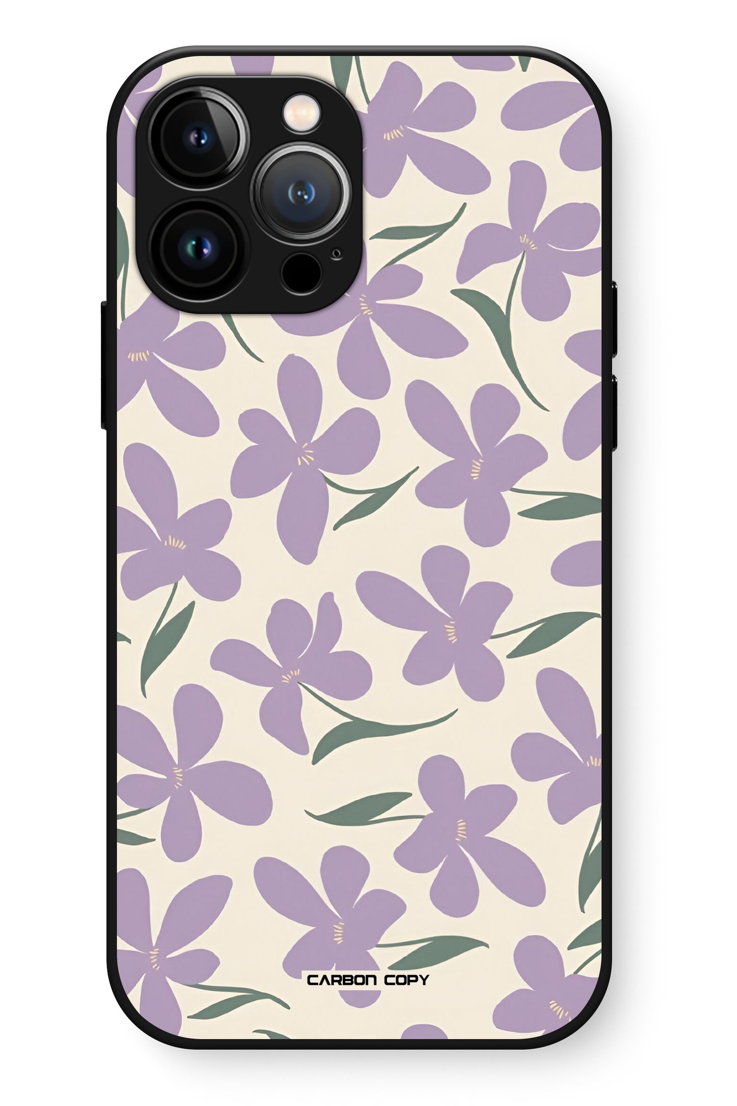 Violet Flower Pattern Phone Glass Case