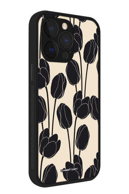 Tulip Pattern Print Phone Glass  Case