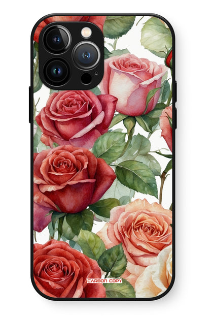 Rose Garden Pattern Phone Glass Case