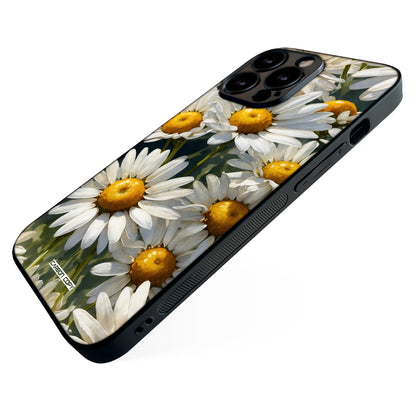 Premium Phone Glass Case Daisy Delight Pattern 