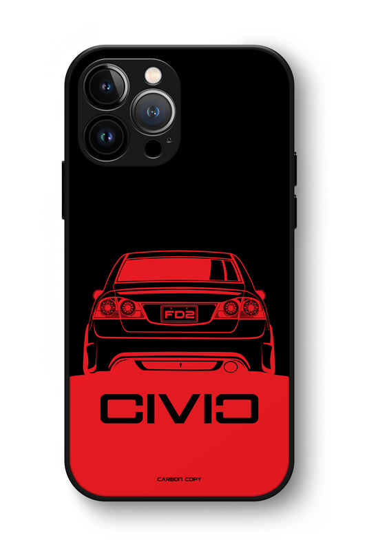 Honda Civic FD2 Red Premium Phone Glass Case