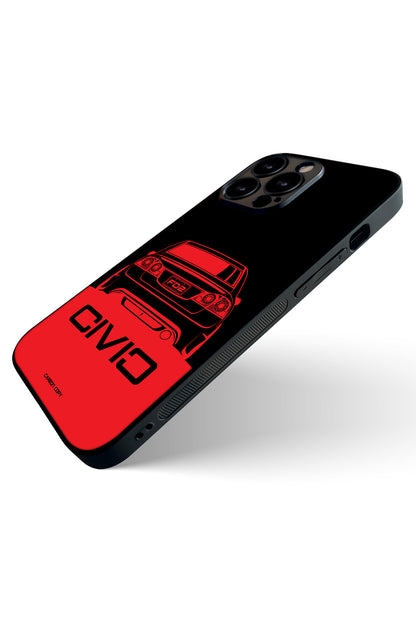 Honda Civic FD2 Red Phone Glass Case