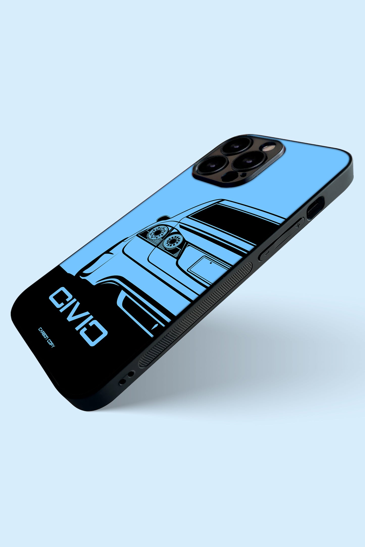 Premium Phone Glass Case Honda Civic FD2 Blue print 